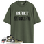 Jordan 1 Mid Black White Olive Match Shirts, Built Different Shirt To Match Jordan 1 Mid Black White Olive