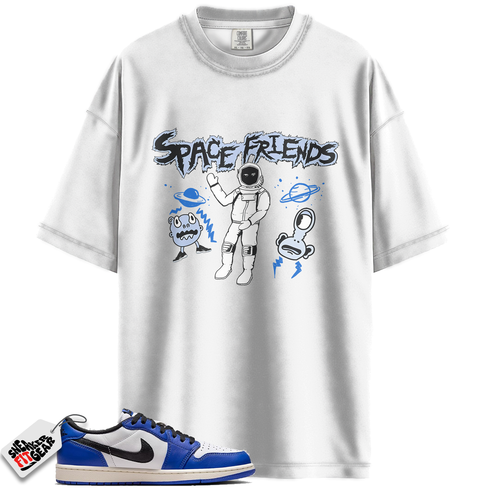 Jordan 1 Low Game Royal Style Match Shirts, Space Friends To Match Jordan 1 Low Game Royal Style Main image