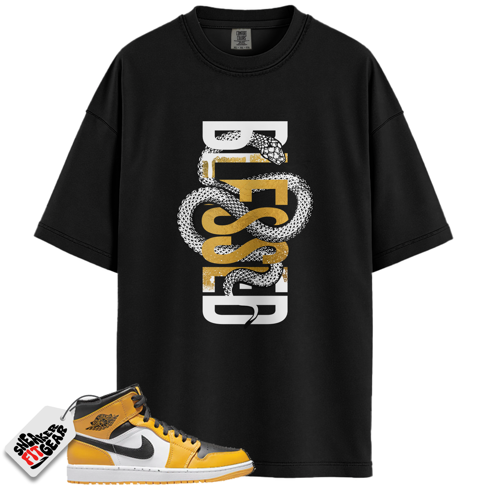 Jordan 1 Retro High OG Yellow Toe Taxi Match Shirts, SNAKEBLS To Match  Jordan 1 Retro High OG Yellow Toe Taxi