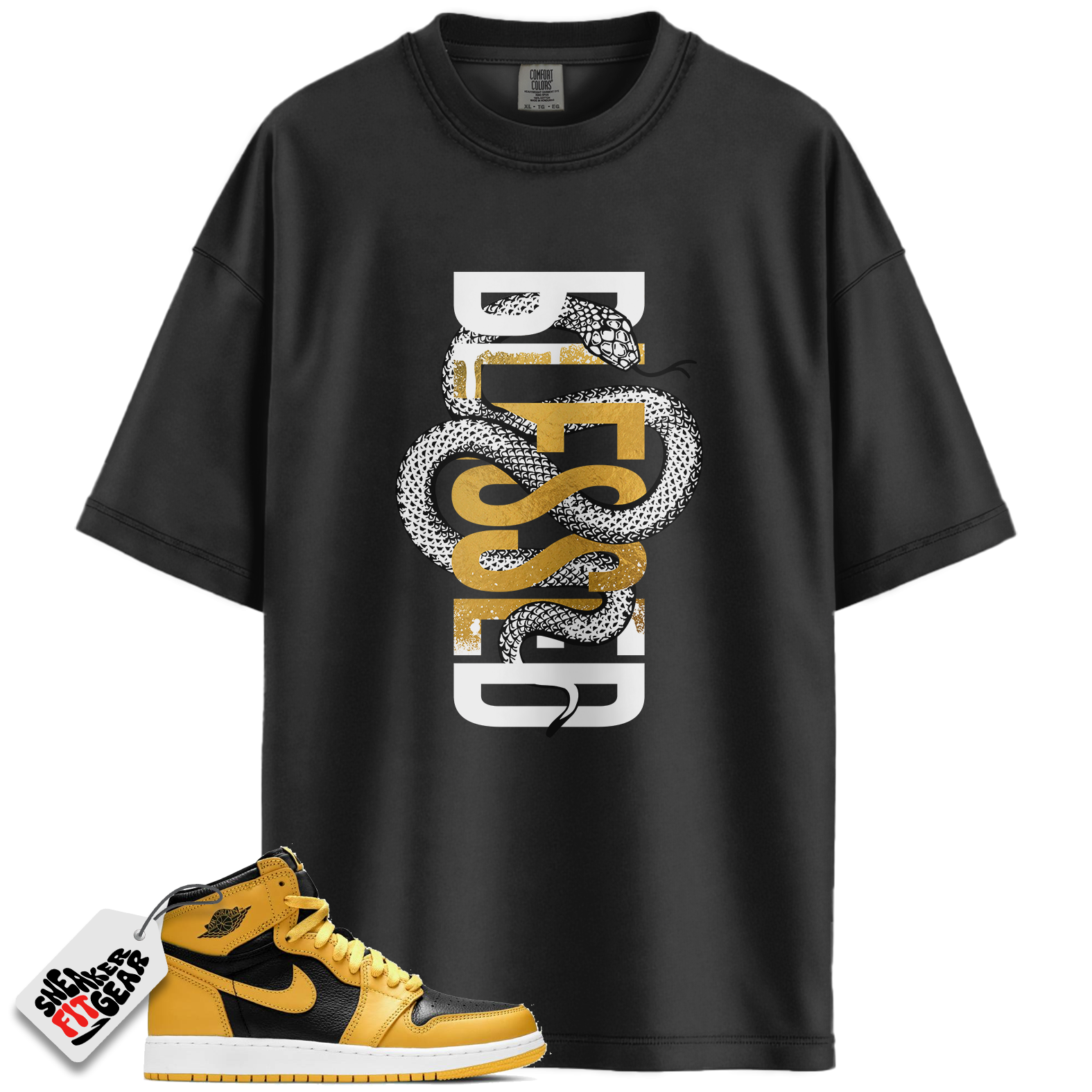 Jordan 1 Mid Yellow Ochre Match Shirts, SNAKEBLS To Match Jordan 1 Mid Yellow Ochre