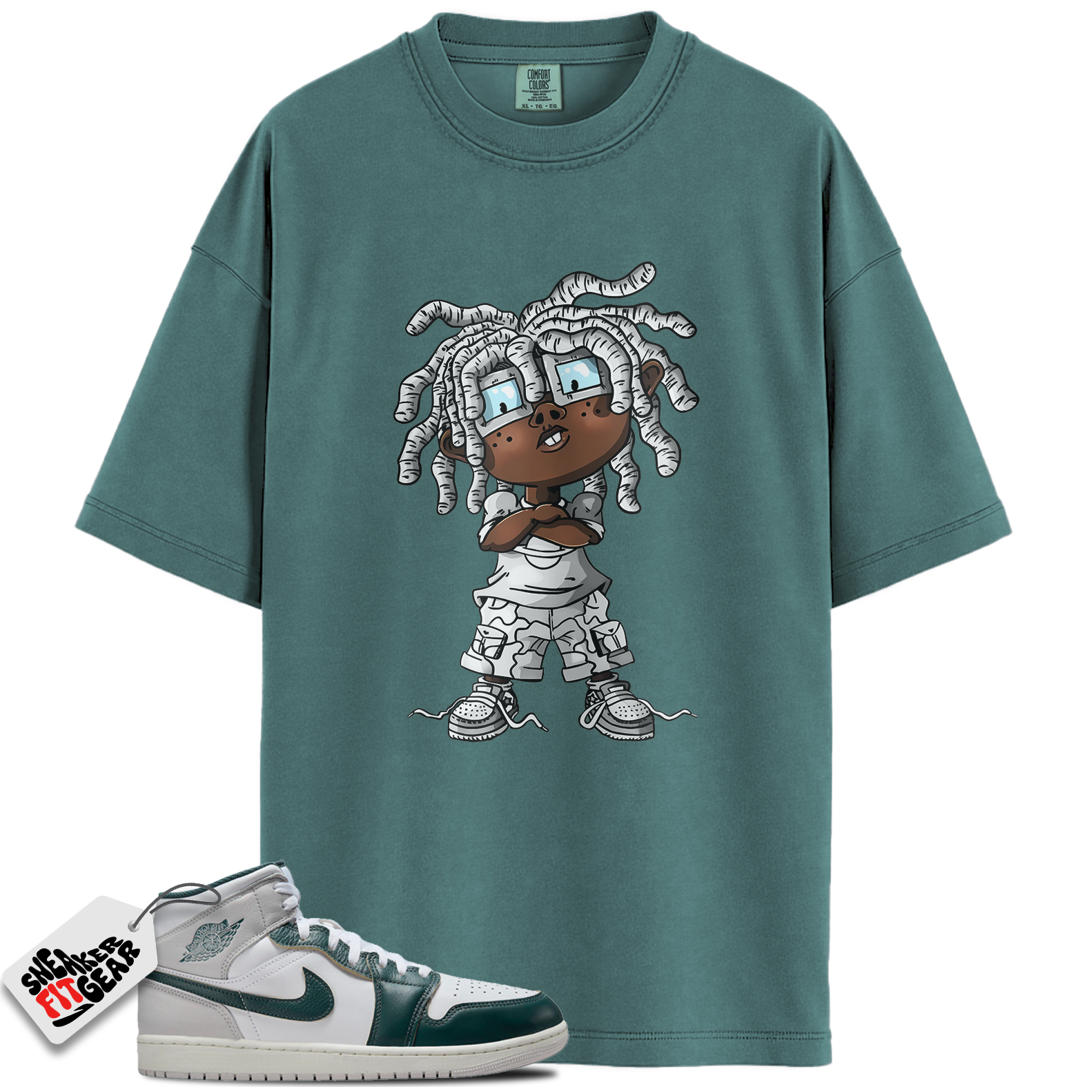Jordan 1 Mid SE Oxidized Green Match Shirts, CHONGO To Match Jordan 1 Mid SE Oxidized Green