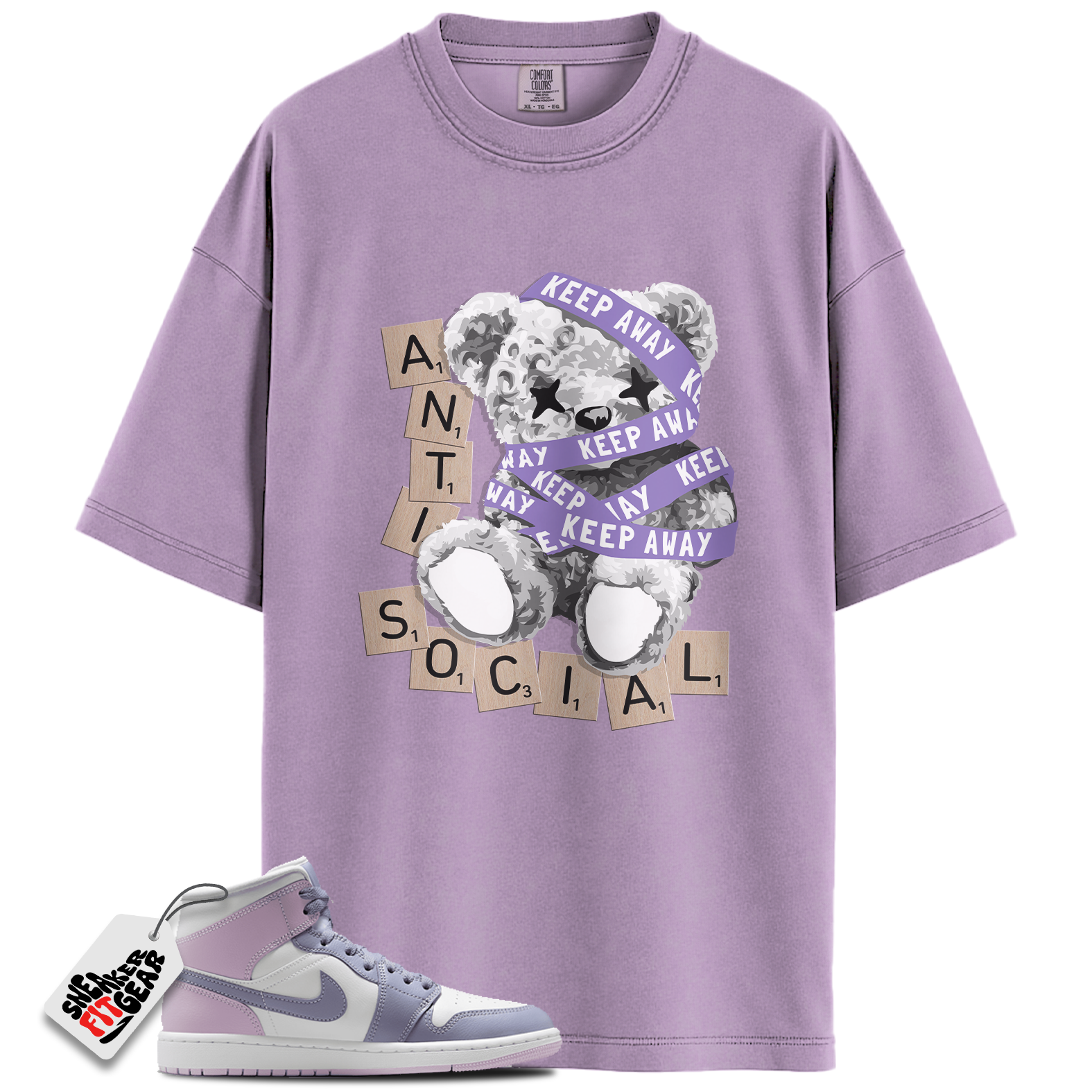 Women's Jordan 1 Mid Indigo Haze Doll White Match Shirts, Anti Social To Match Women's Jordan 1 Mid Indigo Haze Doll White