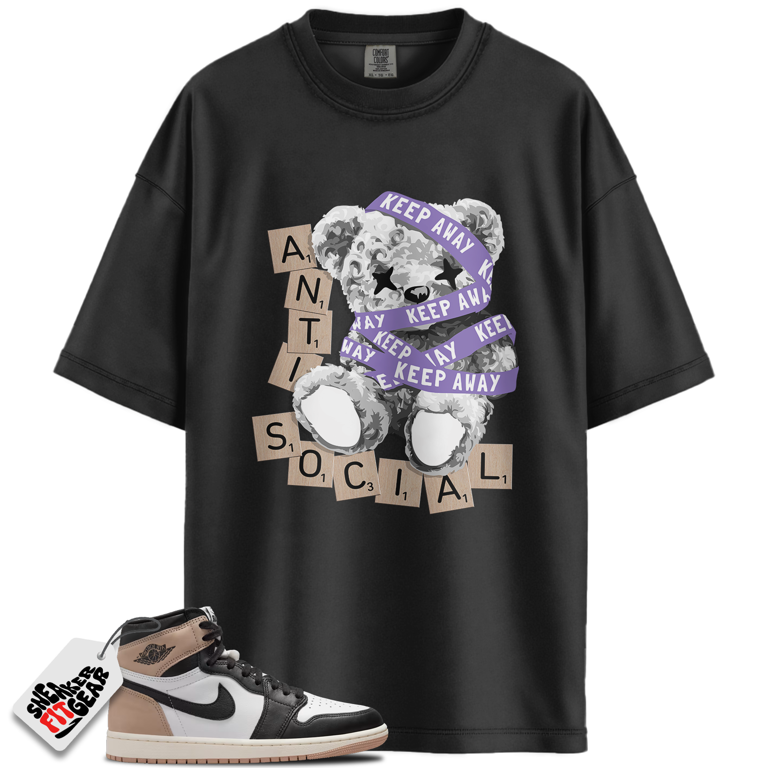 Women's 1s Retro High OG Latte Match Shirts, Anti Social To Match Women's 1s Retro High OG Latte