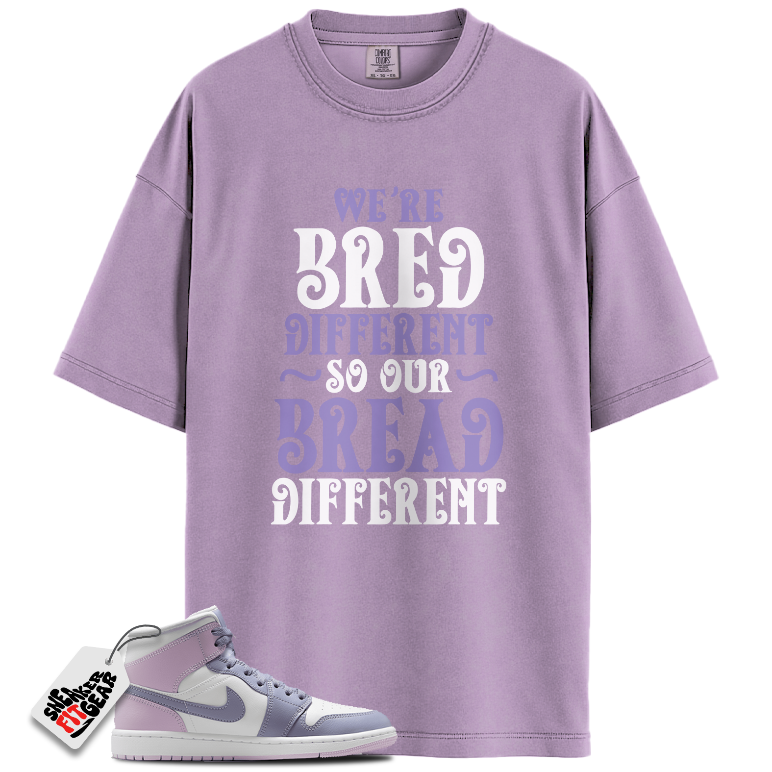 Women's Jordan 1 Mid Indigo Haze Doll White Match Shirts, Bread Different To Match Women's Jordan 1 Mid Indigo Haze Doll White