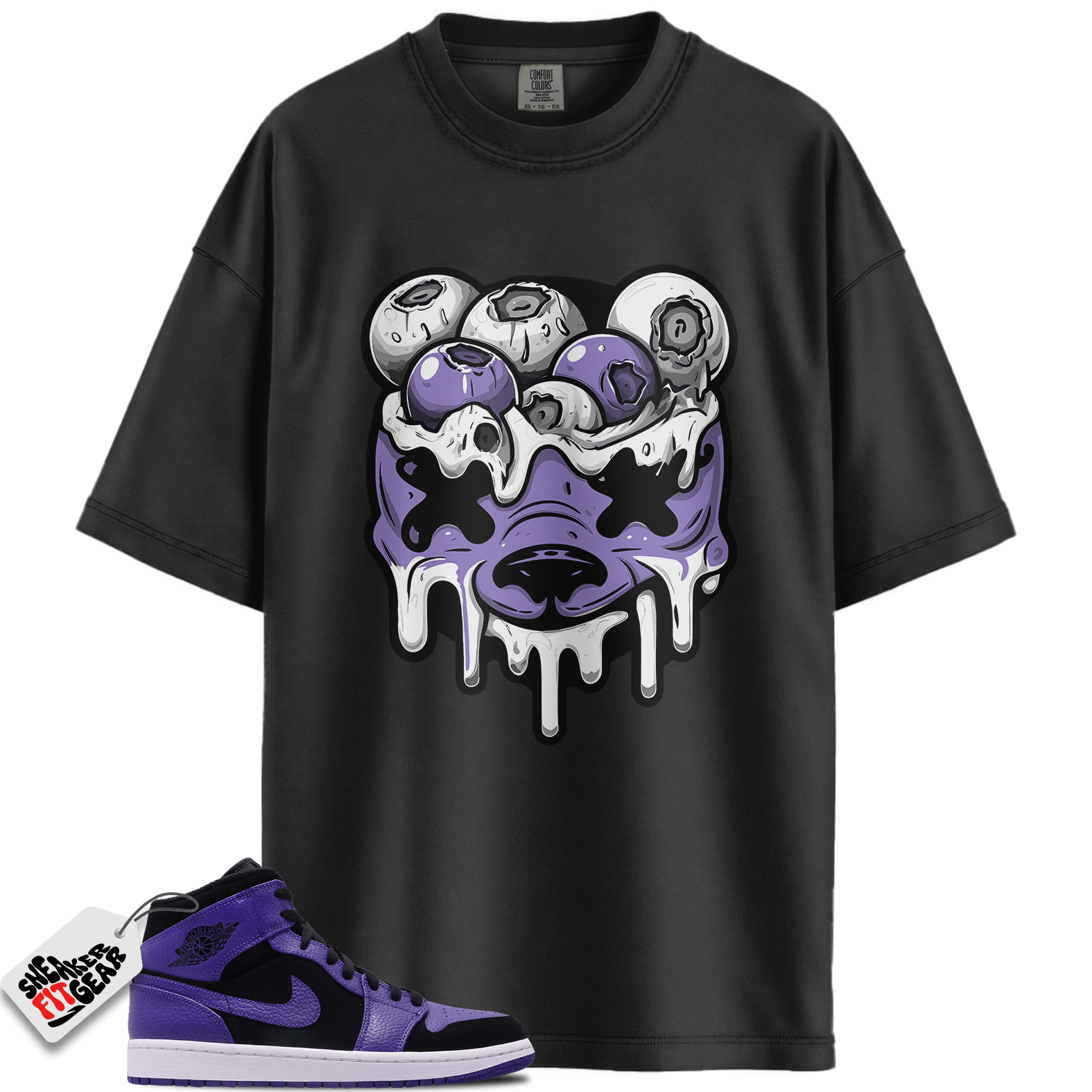 Jordan 1 Mid Purple Black Match Shirts, DBEAR To Match Jordan 1 Mid Purple Black