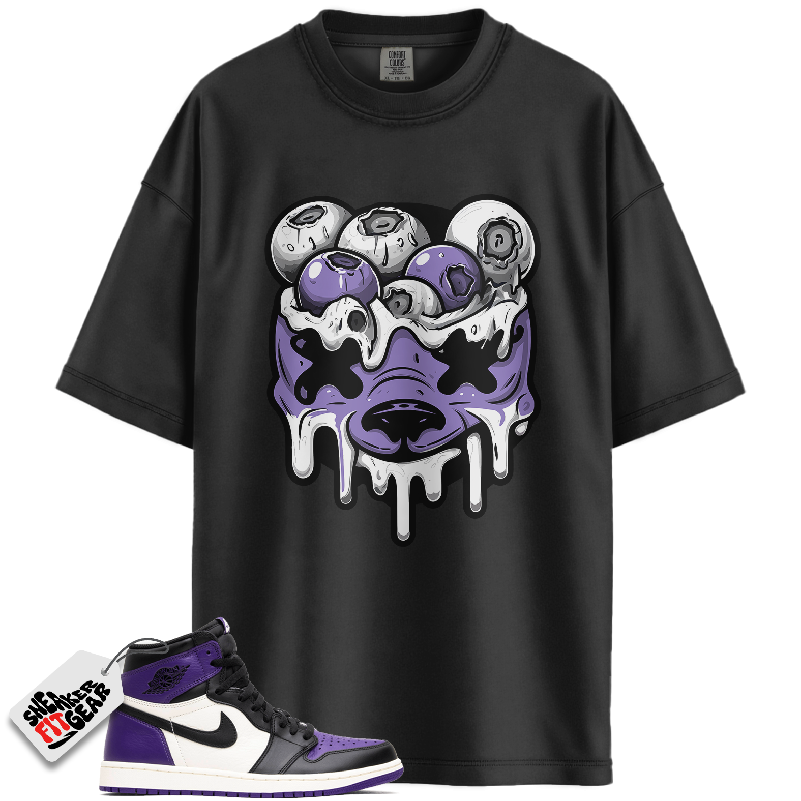 Jordan 1 Retro High Court Purple White Match Shirts, DBEAR To Match Jordan 1 Retro High Court Purple White