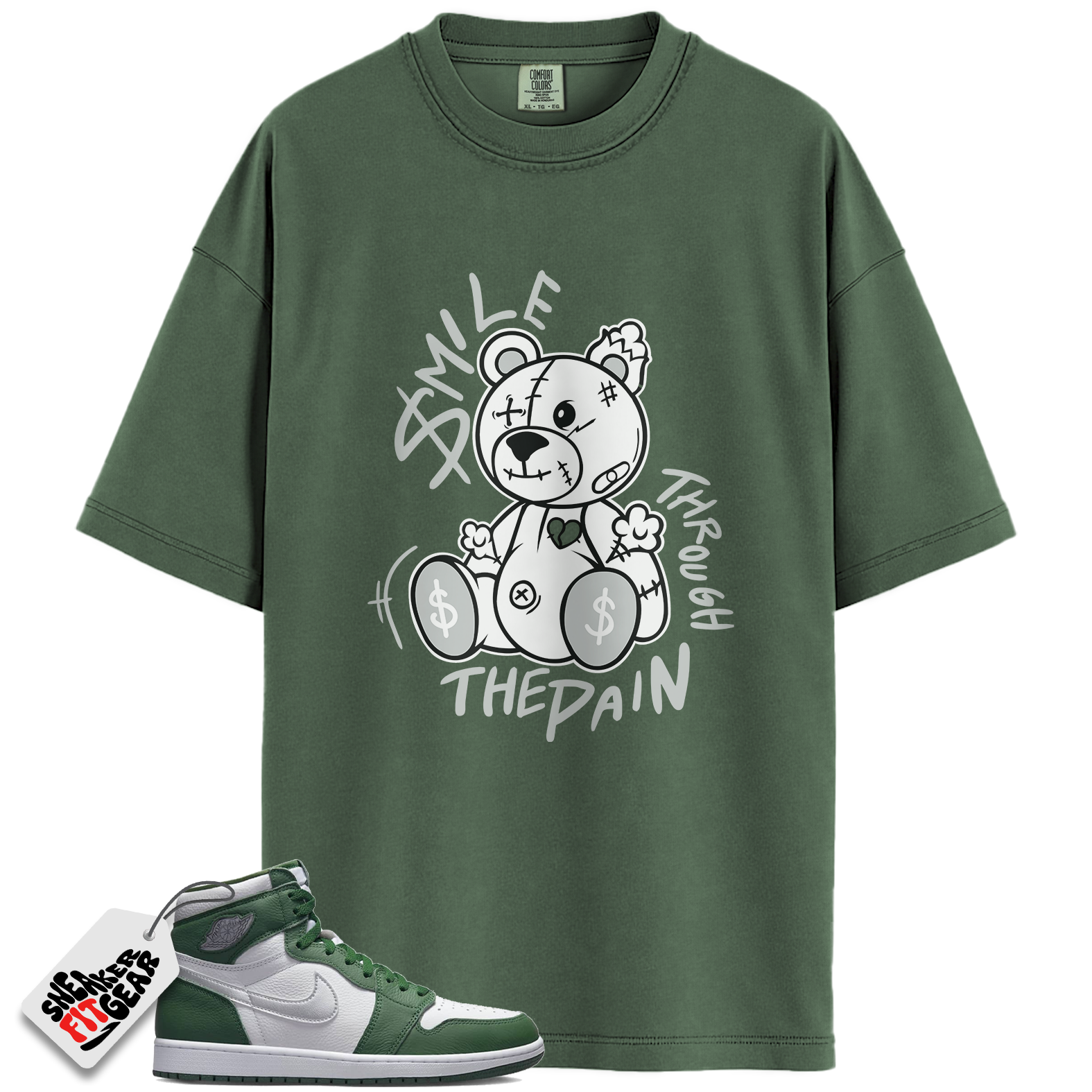 Jordan 1 Retro High OG Gorge Green Match Shirts, Smile Through The Pain To Match Jordan 1 Retro High OG Gorge Green