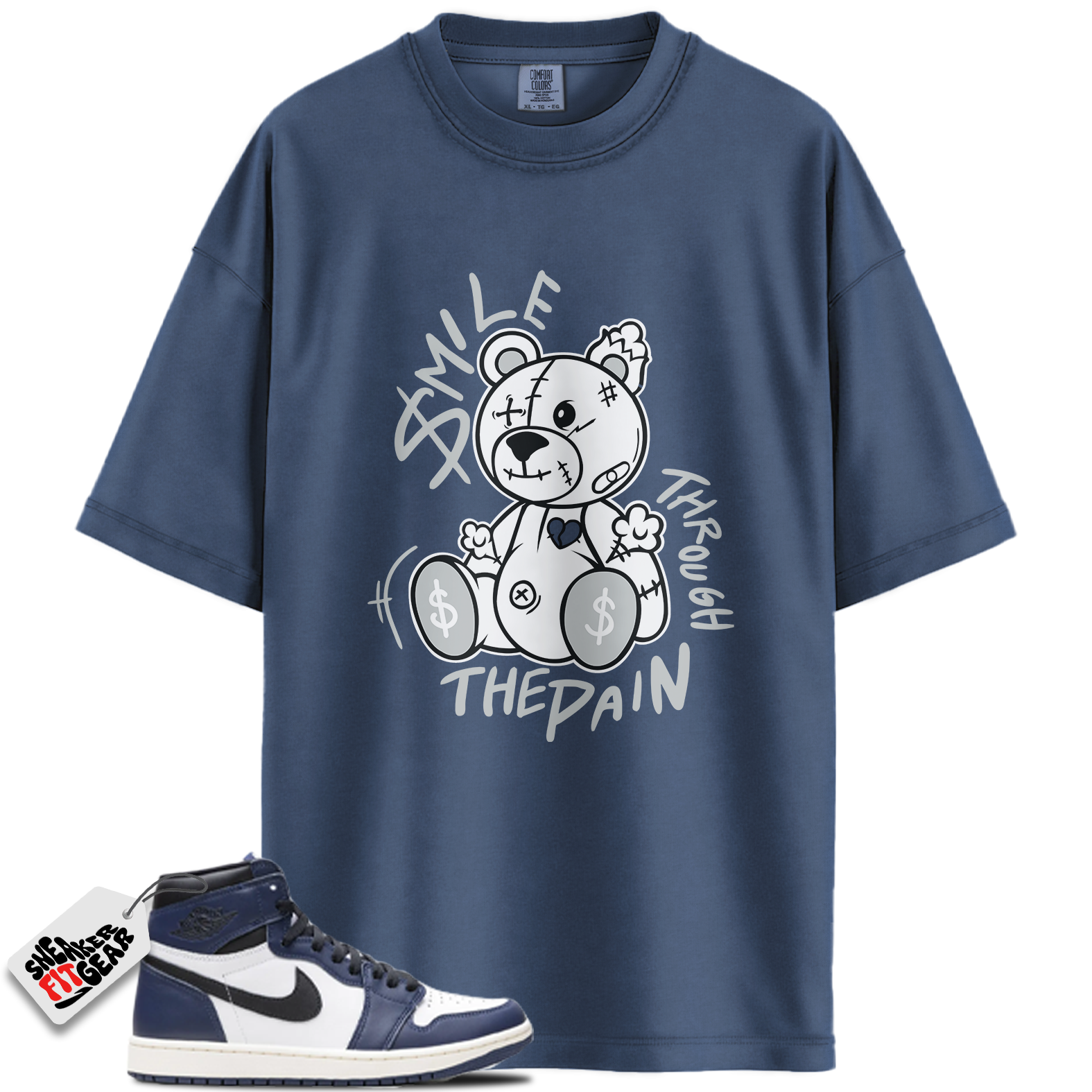 Jordan 1 High OG Midnight Navy Match Shirts, Smile Through The Pain To Match Jordan 1 High OG Midnight Navy