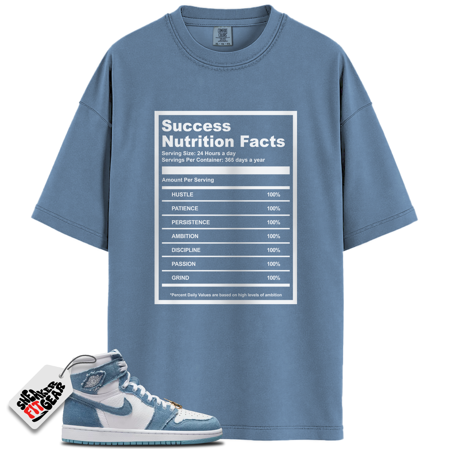Women's 1s High OG Denim Match Shirts, Success Nutrition Facts To Match Women's 1s High OG Denim