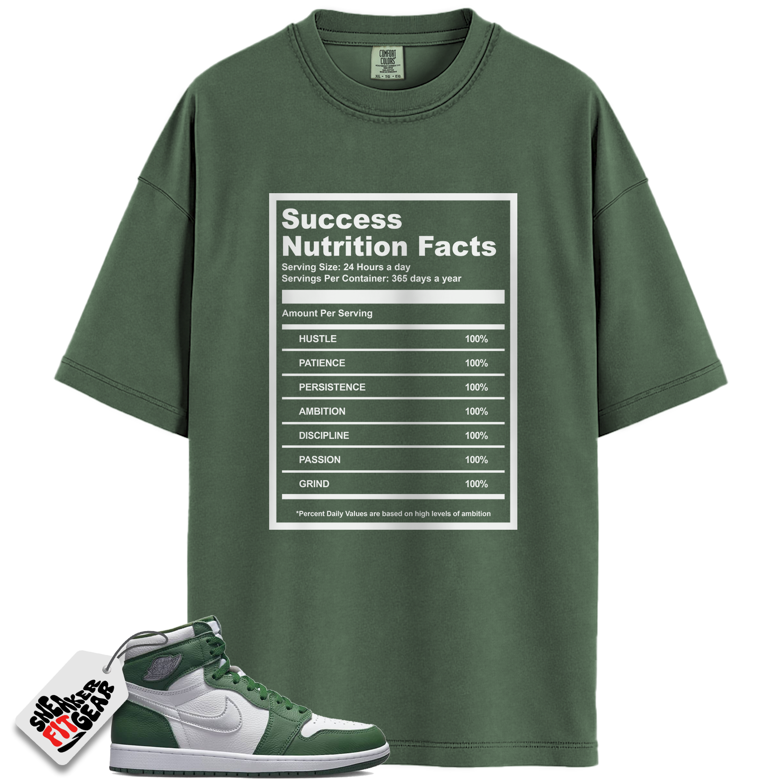 Jordan 1 Retro High OG Gorge Green Match Shirts, Success Nutrition Facts To Match Jordan 1 Retro High OG Gorge Green