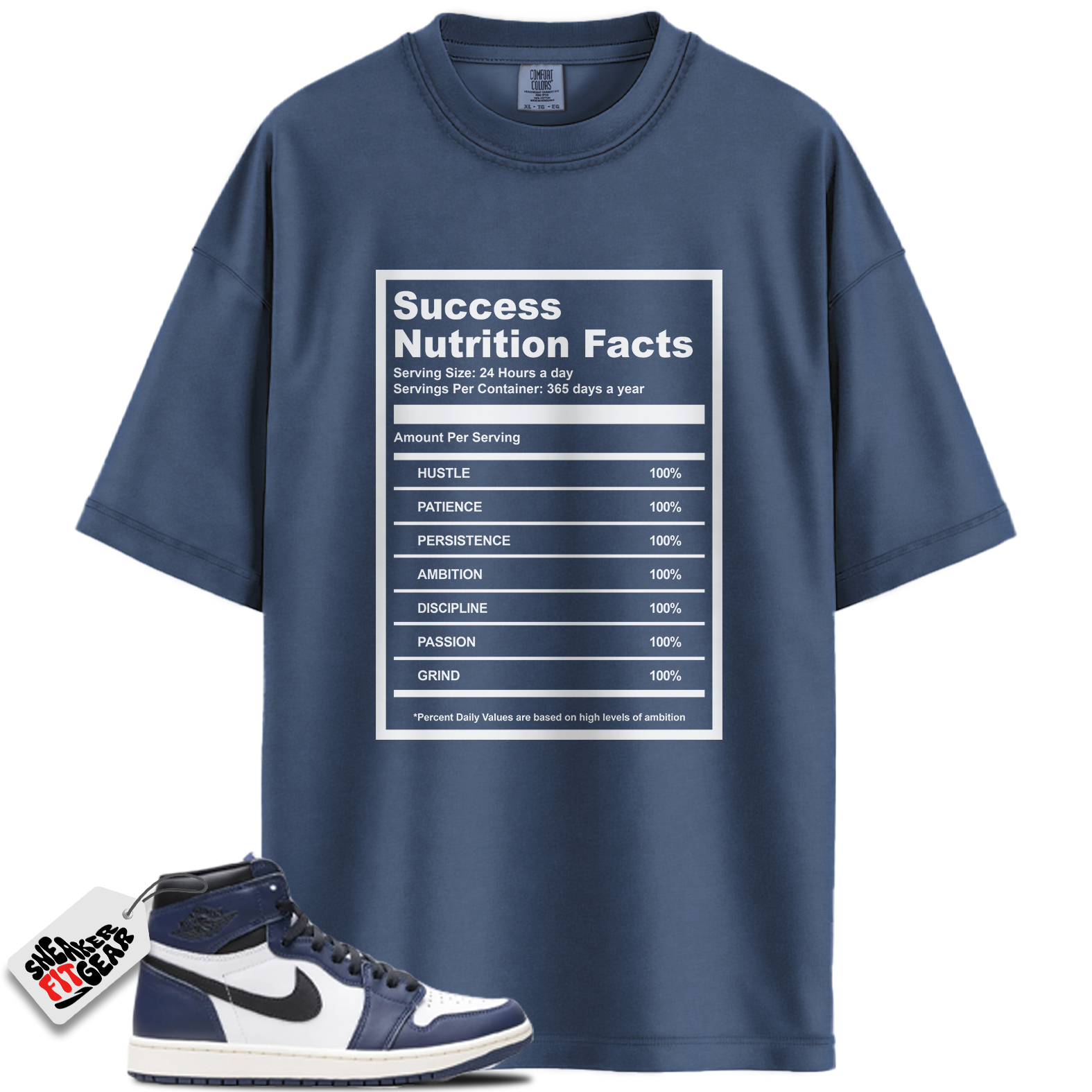 Jordan 1 High OG Midnight Navy Match Shirts, Success Nutrition Facts To Match Jordan 1 High OG Midnight Navy
