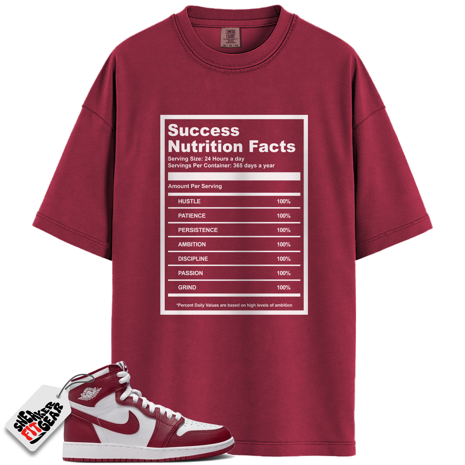 Jordan 1 Retro High OG Artisanal Team Red Match Shirts, Success Nutrition Facts To Match Jordan 1 Retro High OG Artisanal Team Red