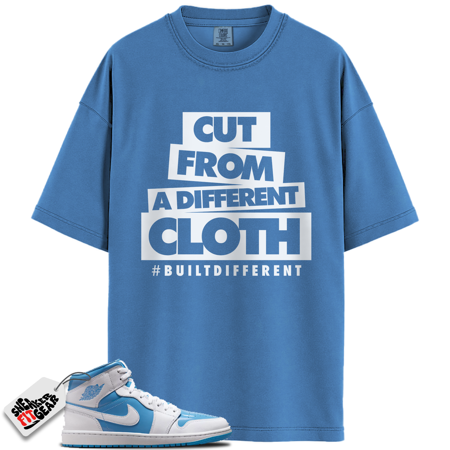 Jordan 1 Mid Legend Blue Match Shirts, Cut From A Different Cloth To Match Jordan 1 Mid Legend Blue