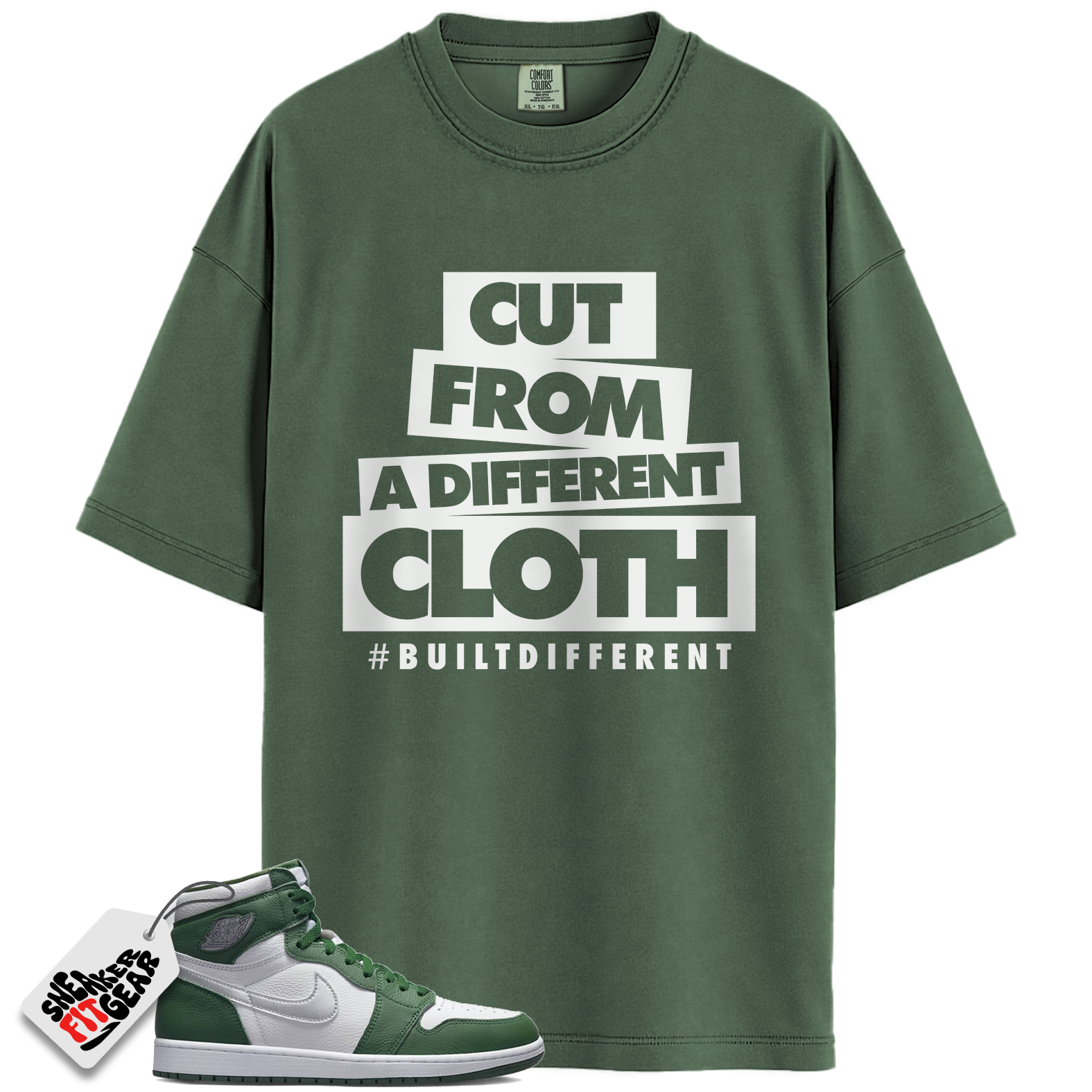 Jordan 1 Retro High OG Gorge Green Match Shirts, Cut From A Different Cloth To Match Jordan 1 Retro High OG Gorge Green
