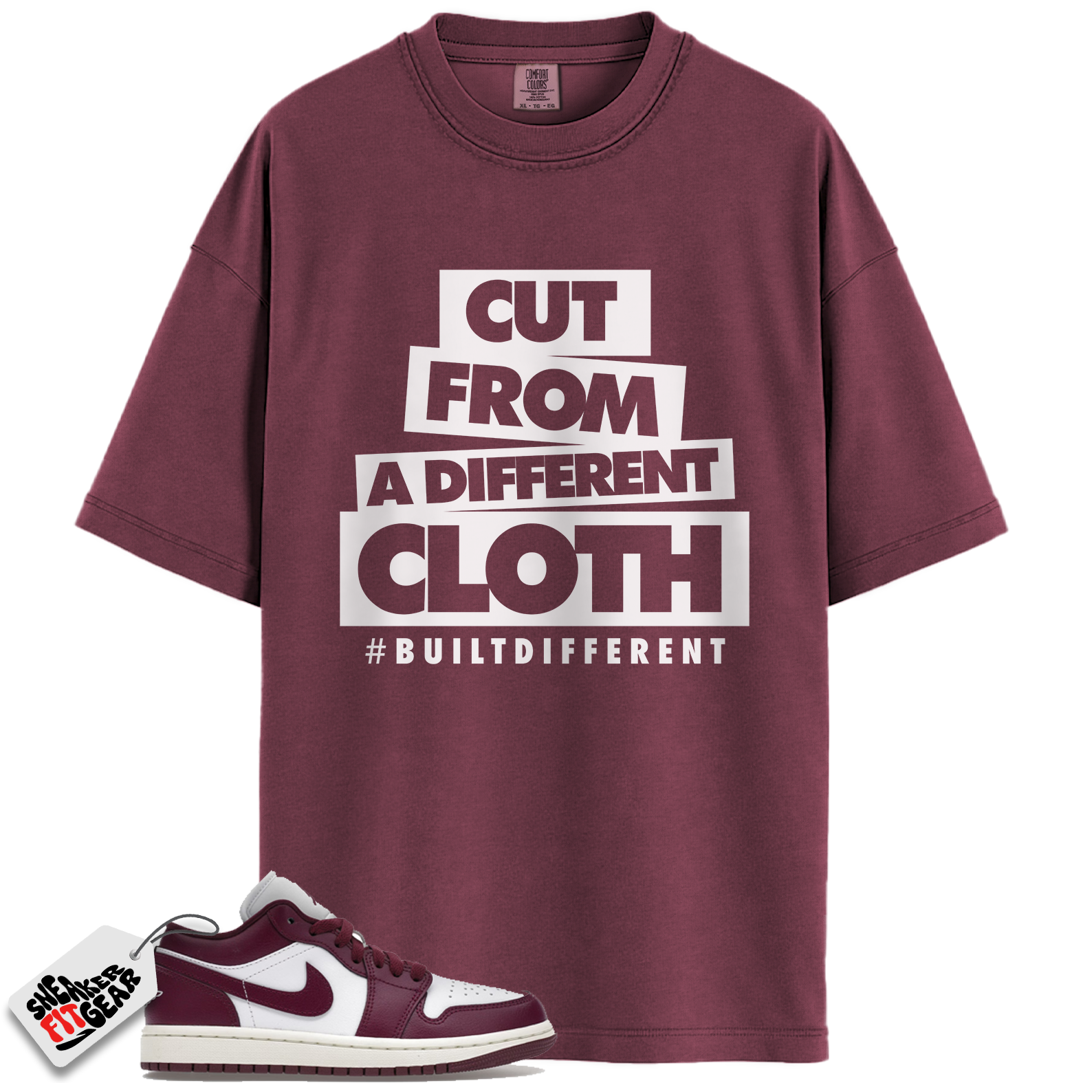 Jordan 1 Low Bordeaux Match Shirts, Cut From A Different Cloth To Match Jordan 1 Low Bordeaux