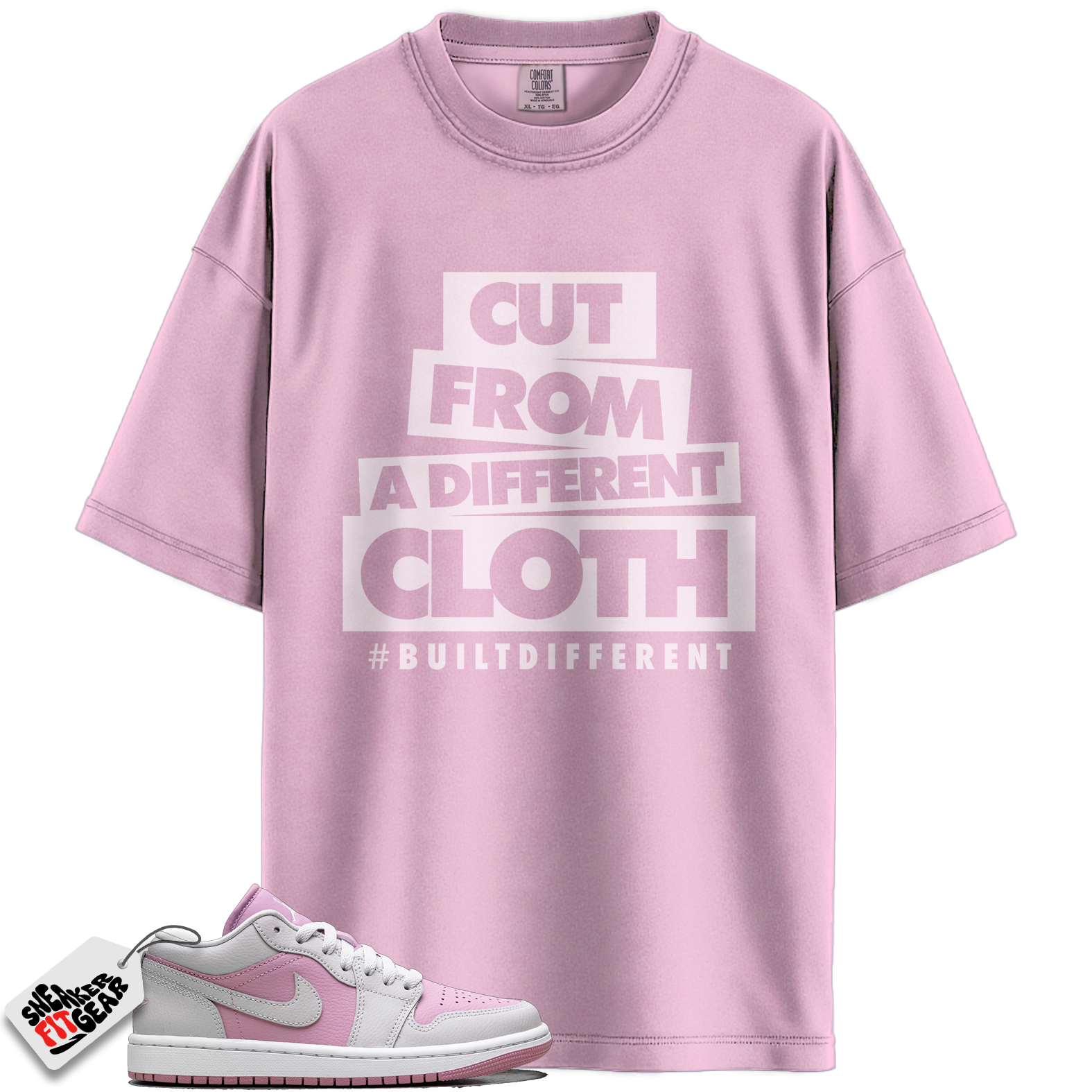 Women's Jordan 1 Low Orchid Neutral Grey Match Shirts, Cut From A Different Cloth To Match Women's Jordan 1 Low Orchid Neutral Grey