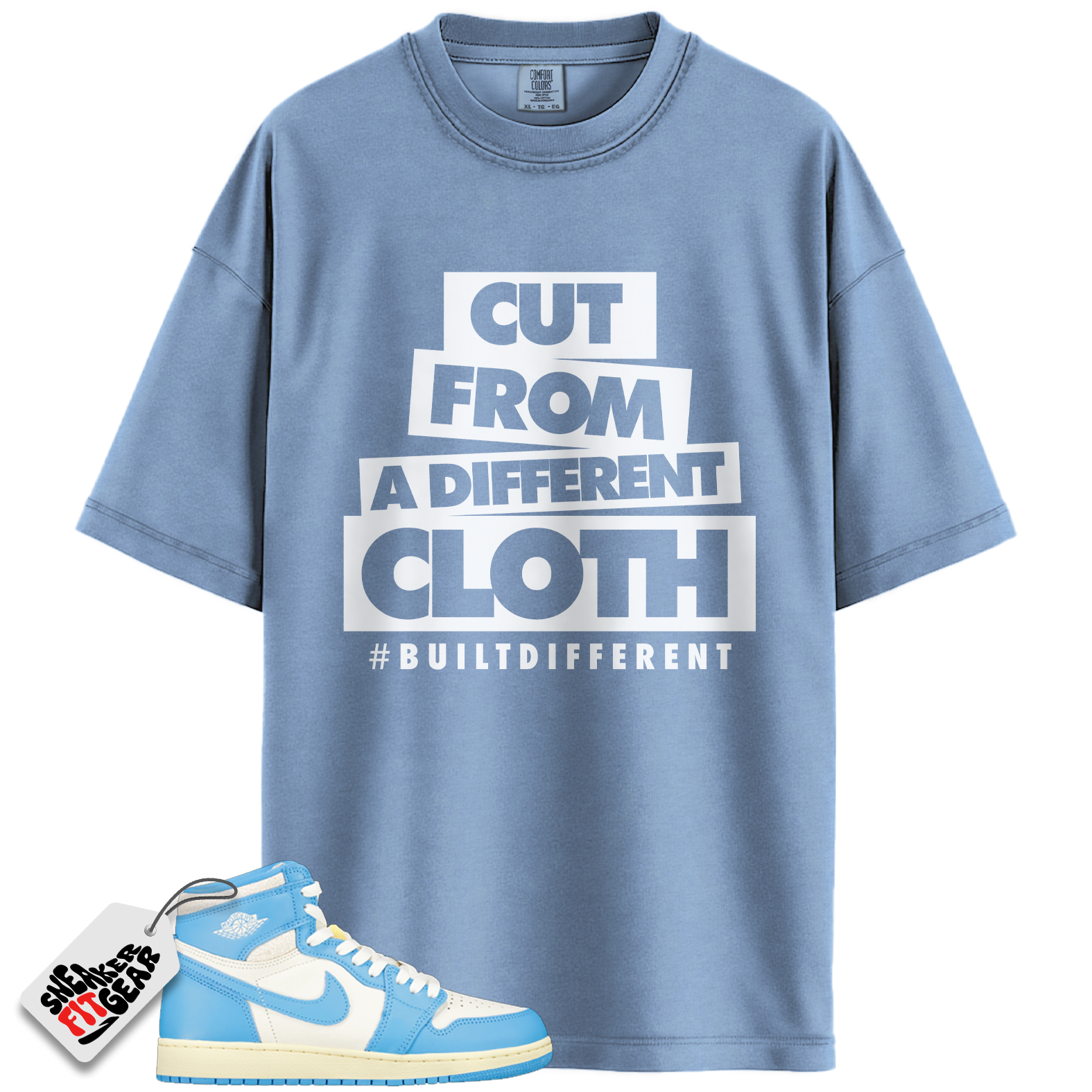 Jordan 1 Retro High OG UNC Reimagined Match Shirts, Cut From A Different Cloth To Match Jordan 1 Retro High OG UNC Reimagined