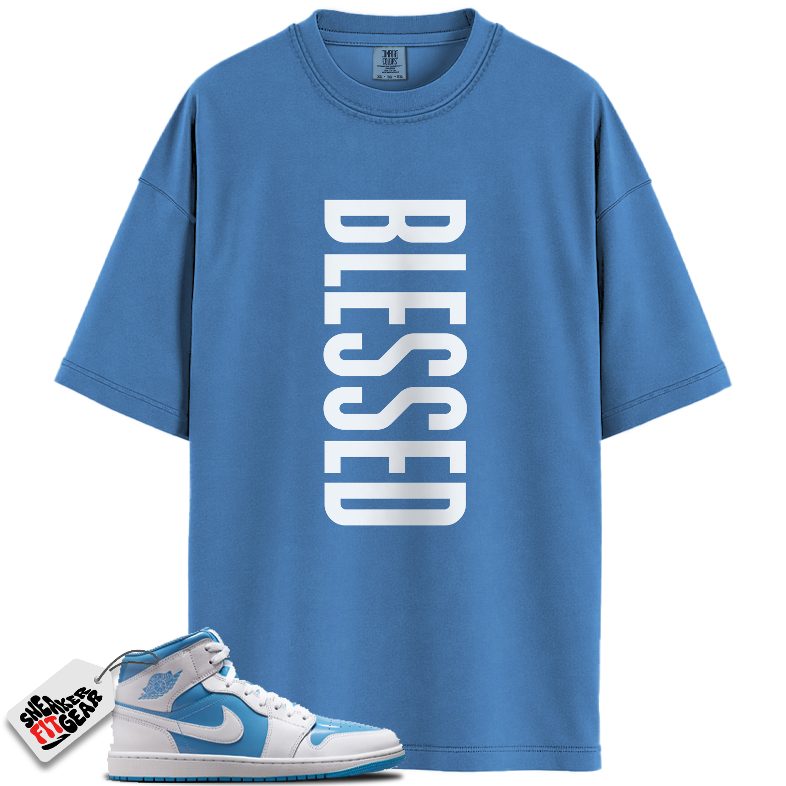 Jordan 1 Mid Legend Blue Match Shirts, VERTBLS To Match Jordan 1 Mid Legend Blue
