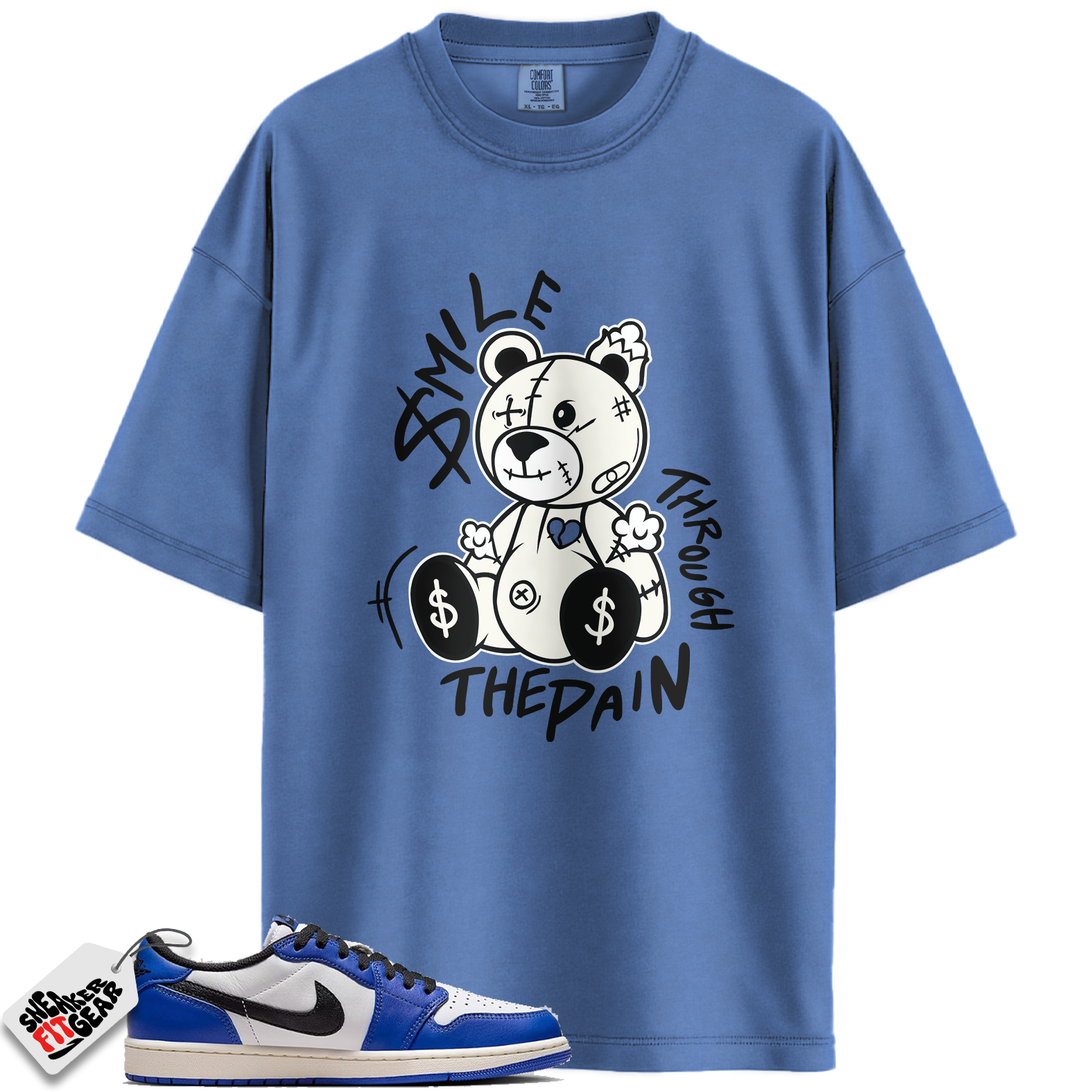 Jordan 1 Low Game Royal Style Match Shirts, Smile Through The Pain To Match Jordan 1 Low Game Royal Style Main image