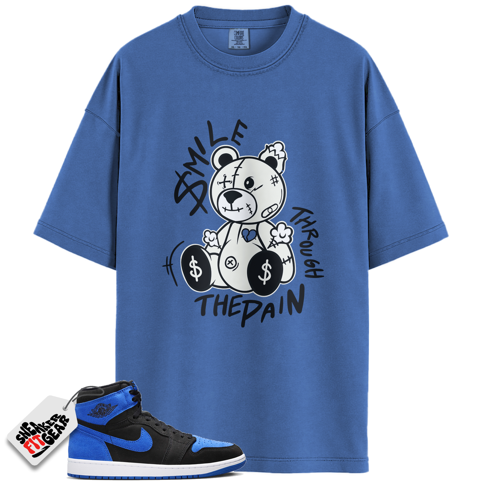 Jordan 1 Retro High OG Royal Reimagined Match Shirts, Smile Through The Pain To Match Jordan 1 Retro High OG Royal Reimagined