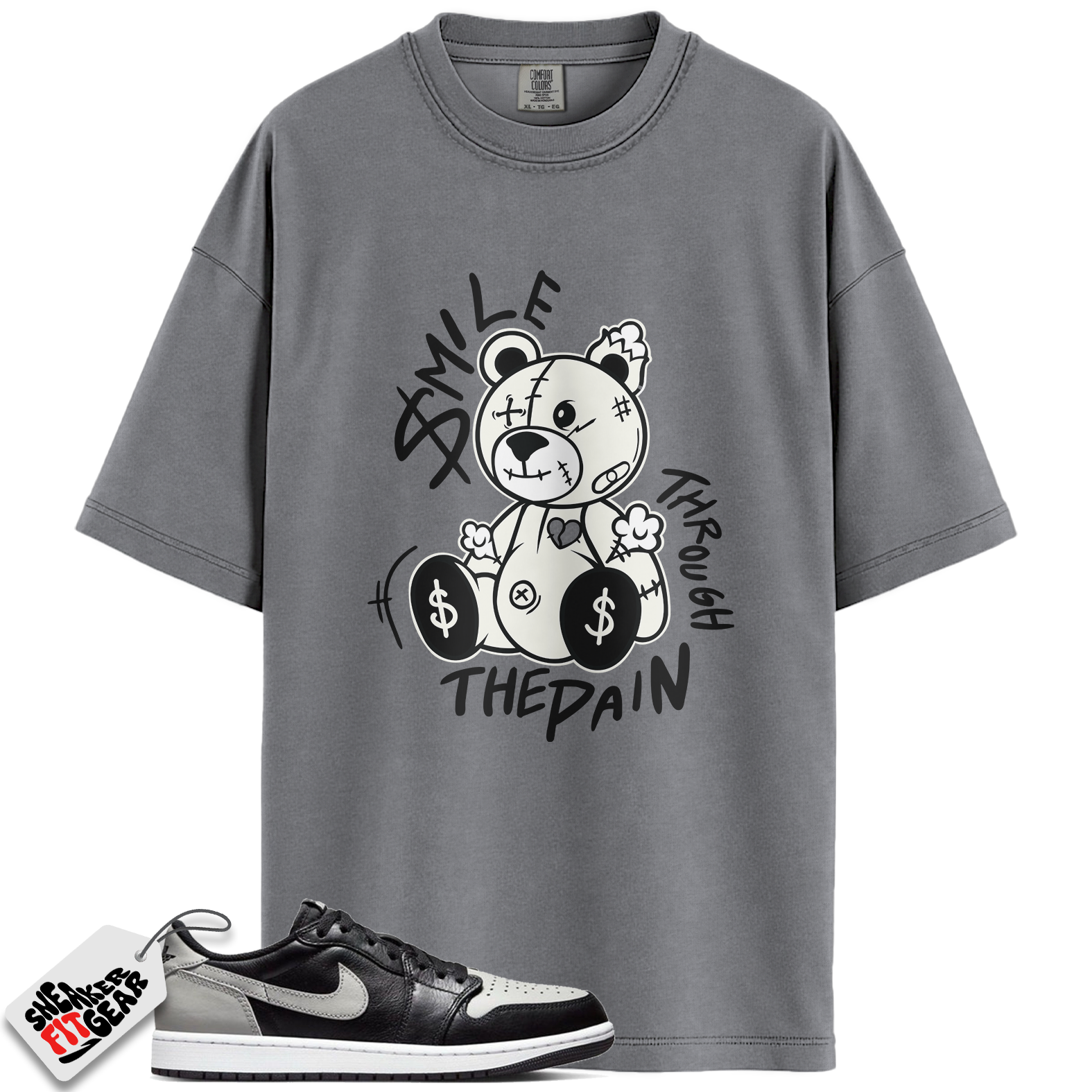 Jordan 1 Retro Low OG Shadow (2024) Match Shirts, Smile Through The Pain To Match  Jordan 1 Retro Low OG Shadow (2024)