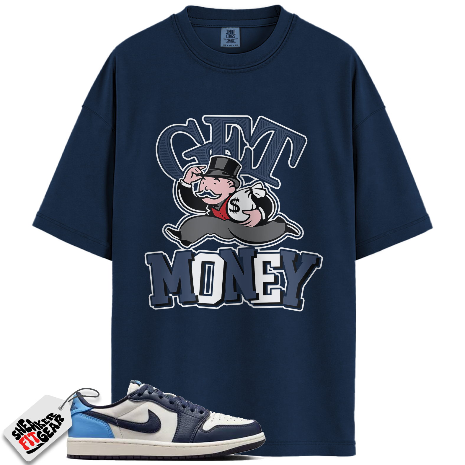 Jordan 1 Low OG Obsidian Match Shirts, Get Money To Match Jordan 1 Low OG Obsidian