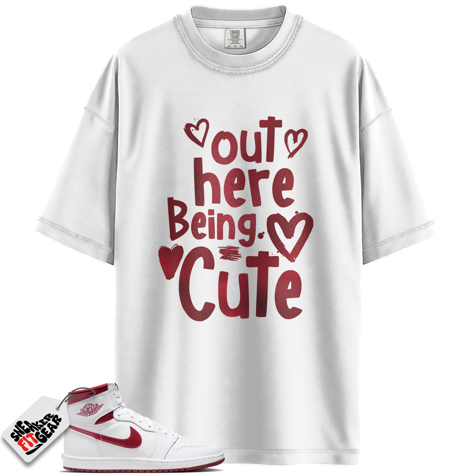 Jordan 1 Retro High '85 OG Metallic Burgundy Match Shirts, Out Here Being Cute To Match Jordan 1 Retro High '85 OG Metallic Burgundy