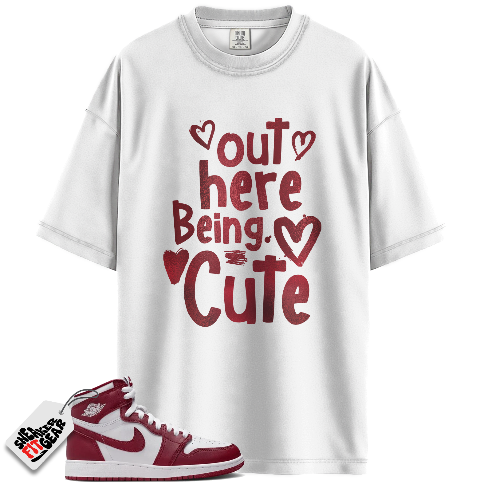 Jordan 1 Retro High OG Artisanal Team Red Match Shirts, Out Here Being Cute To Match Jordan 1 Retro High OG Artisanal Team Red