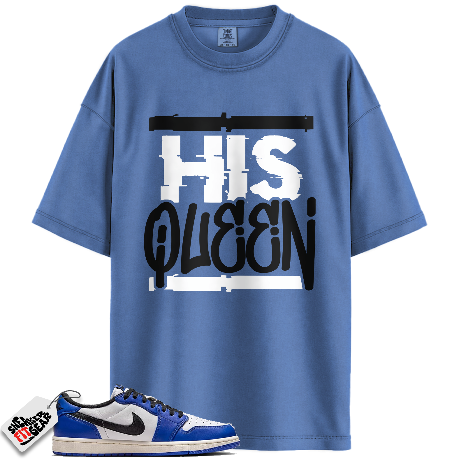 Jordan 1 Low Game Royal Style Match Shirts, His Queen To Match Jordan 1 Low Game Royal Style