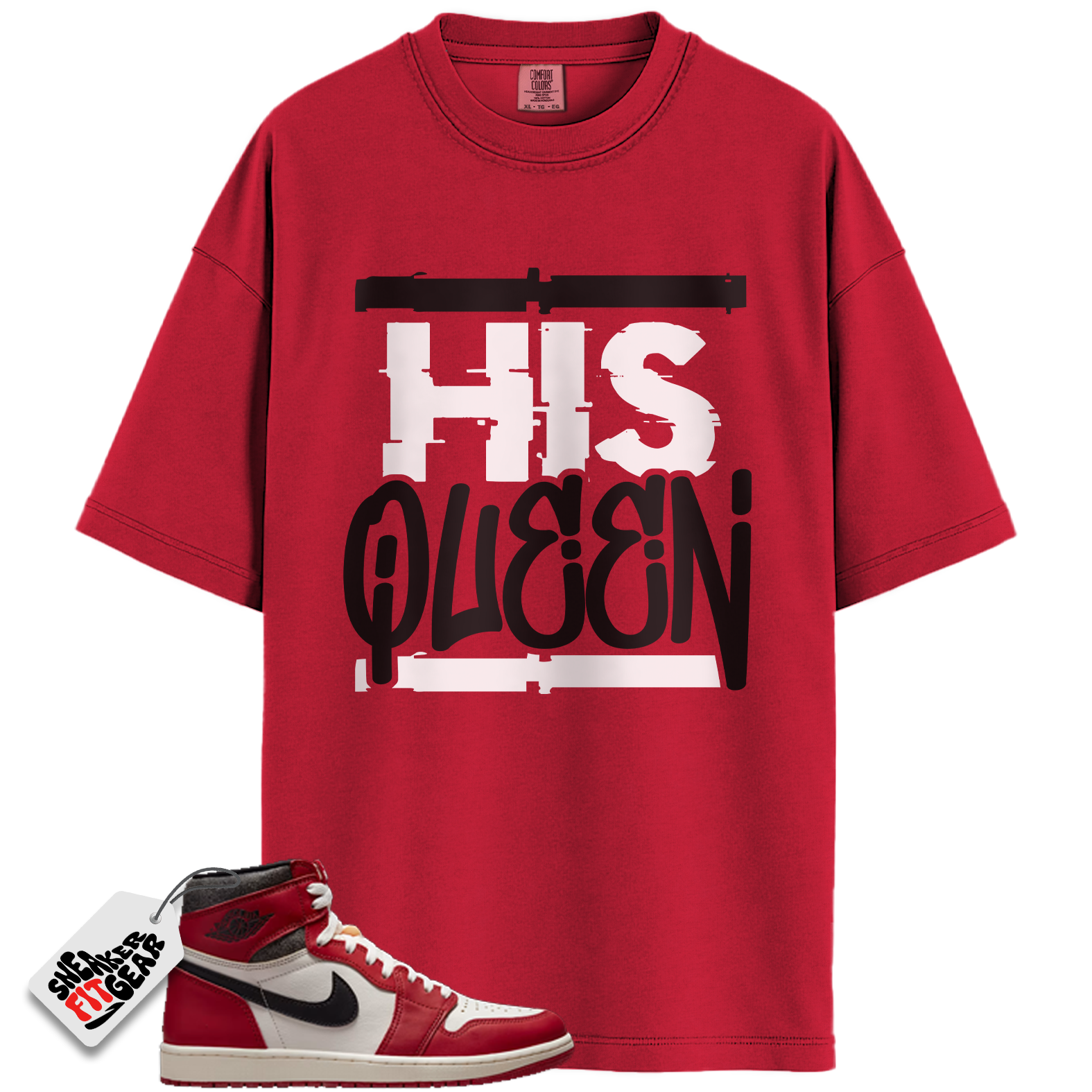 Chicago Jordan 1s Lost and Found Match Shirts, His Queen To Match Chicago Jordan 1s Lost and Found