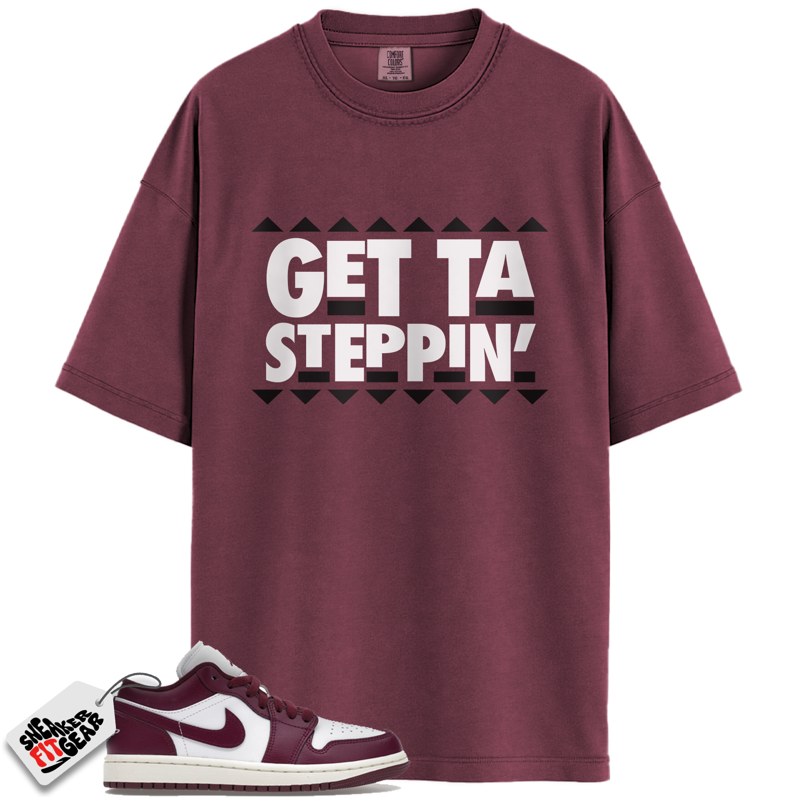 Jordan 1 Low Bordeaux Match Shirts, Getta Steppin To Match Jordan 1 Low Bordeaux