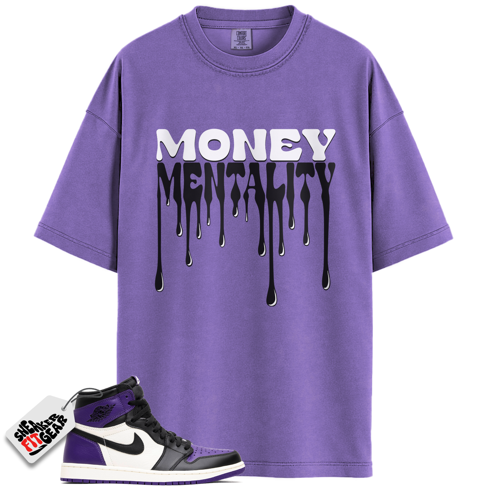 Jordan 1 Retro High Court Purple White Match Shirts, Money Mentality To Match Jordan 1 Retro High Court Purple White Main image
