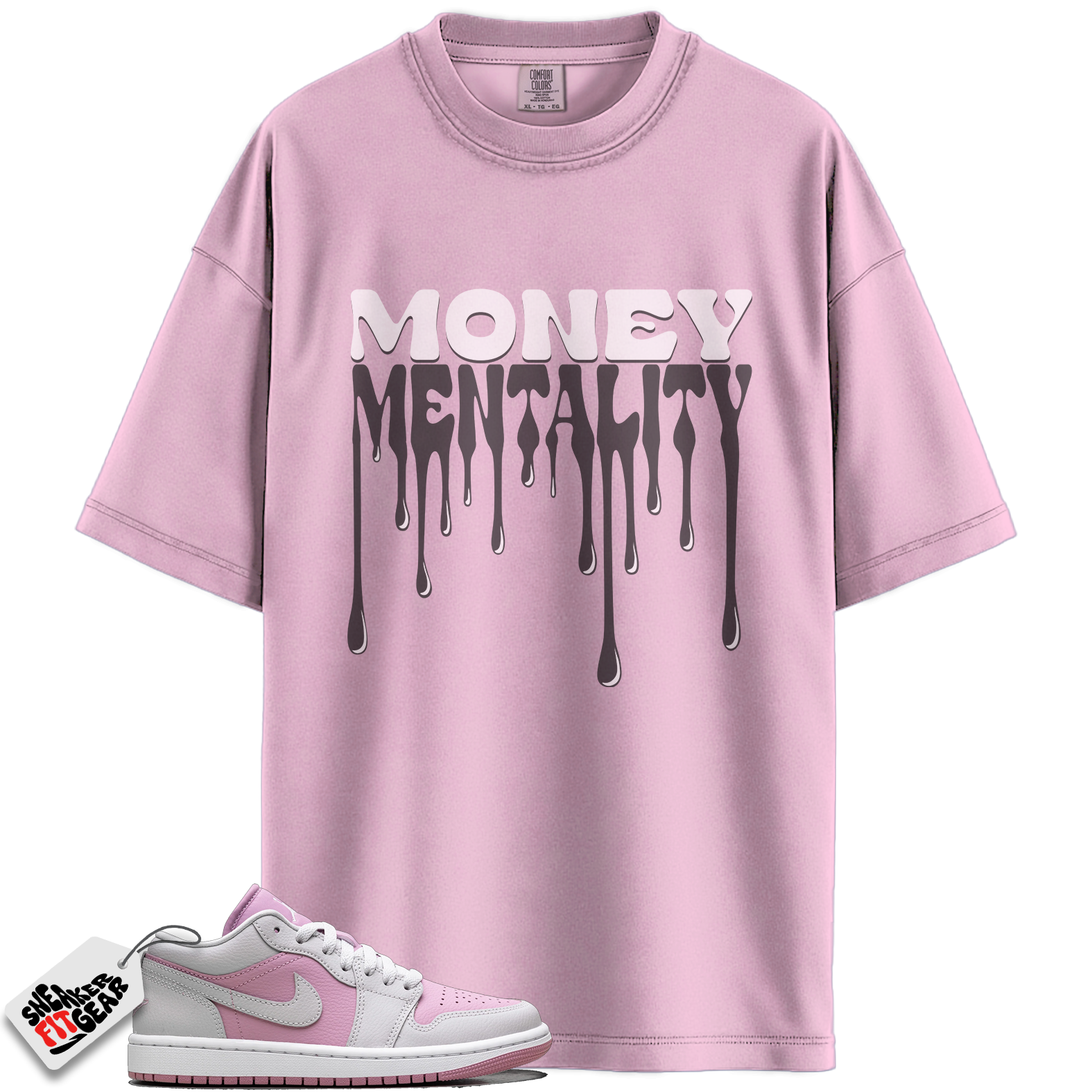 Women's Jordan 1 Low Orchid Neutral Grey Match Shirts, Money Mentality To Match Women's Jordan 1 Low Orchid Neutral Grey