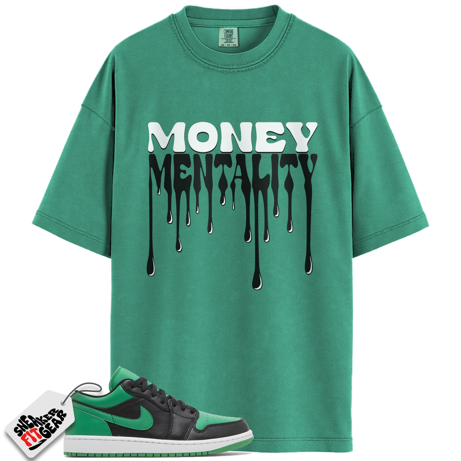Jordan 1 Low Lucky Green Match Shirts, Money Mentality To Match Jordan 1 Low Lucky Green