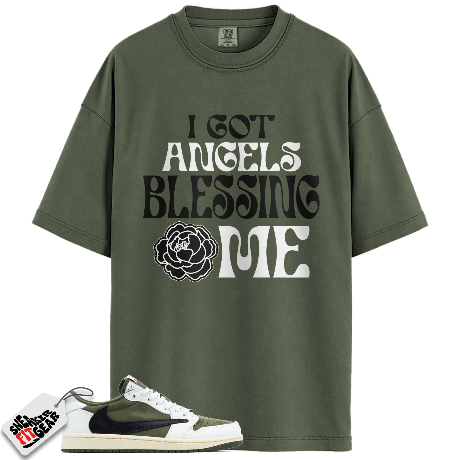 Jordan 1 Retro Low OG SP Travis Scott Medium Olive Match Shirts, Angels To Match Jordan 1 Retro Low OG SP Travis Scott Medium Olive