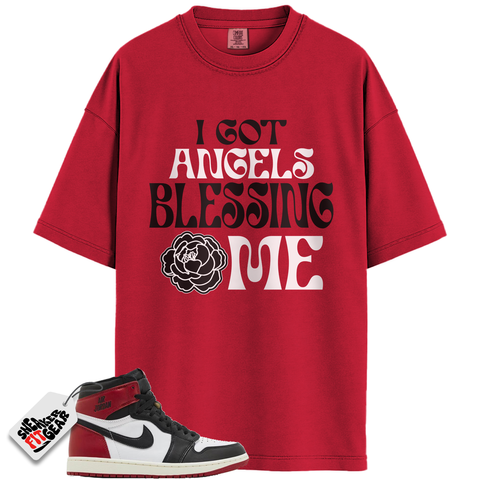Jordan 1 Retro High OG Black Toe Reimagined Match Shirts, Angels To Match Jordan 1 Retro High OG Black Toe Reimagined Main image