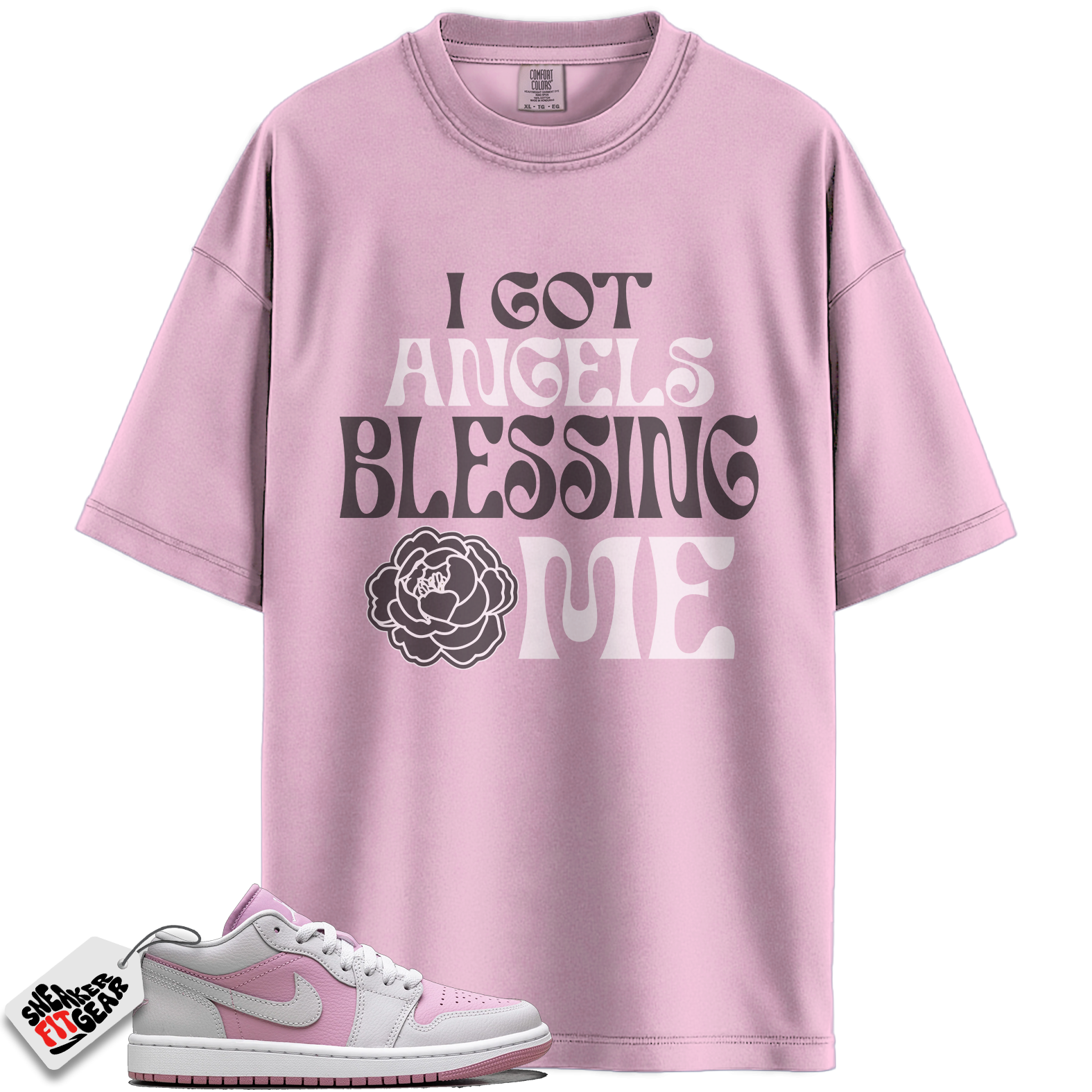 Women's Jordan 1 Low Orchid Neutral Grey Match Shirts, Angels To Match Women's Jordan 1 Low Orchid Neutral Grey
