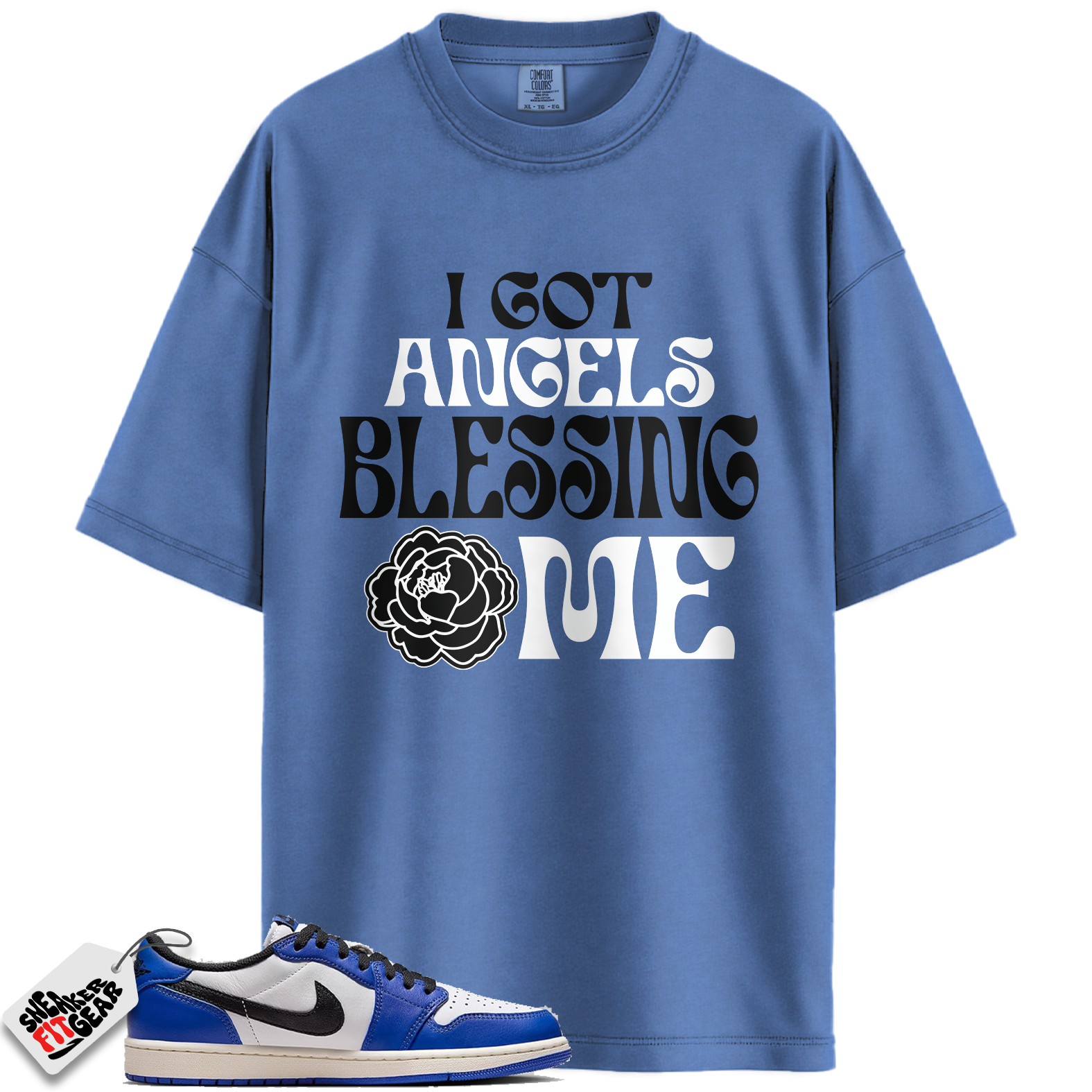Jordan 1 Low Game Royal Style Match Shirts, Angels To Match Jordan 1 Low Game Royal Style
