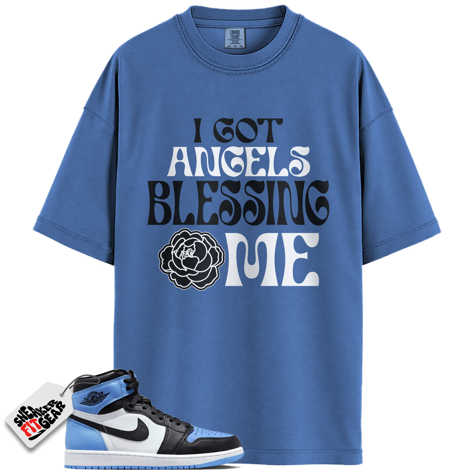 Jordan 1 Retro High OG University Blue Match Shirts, Angels To Match Jordan 1 Retro High OG University Blue