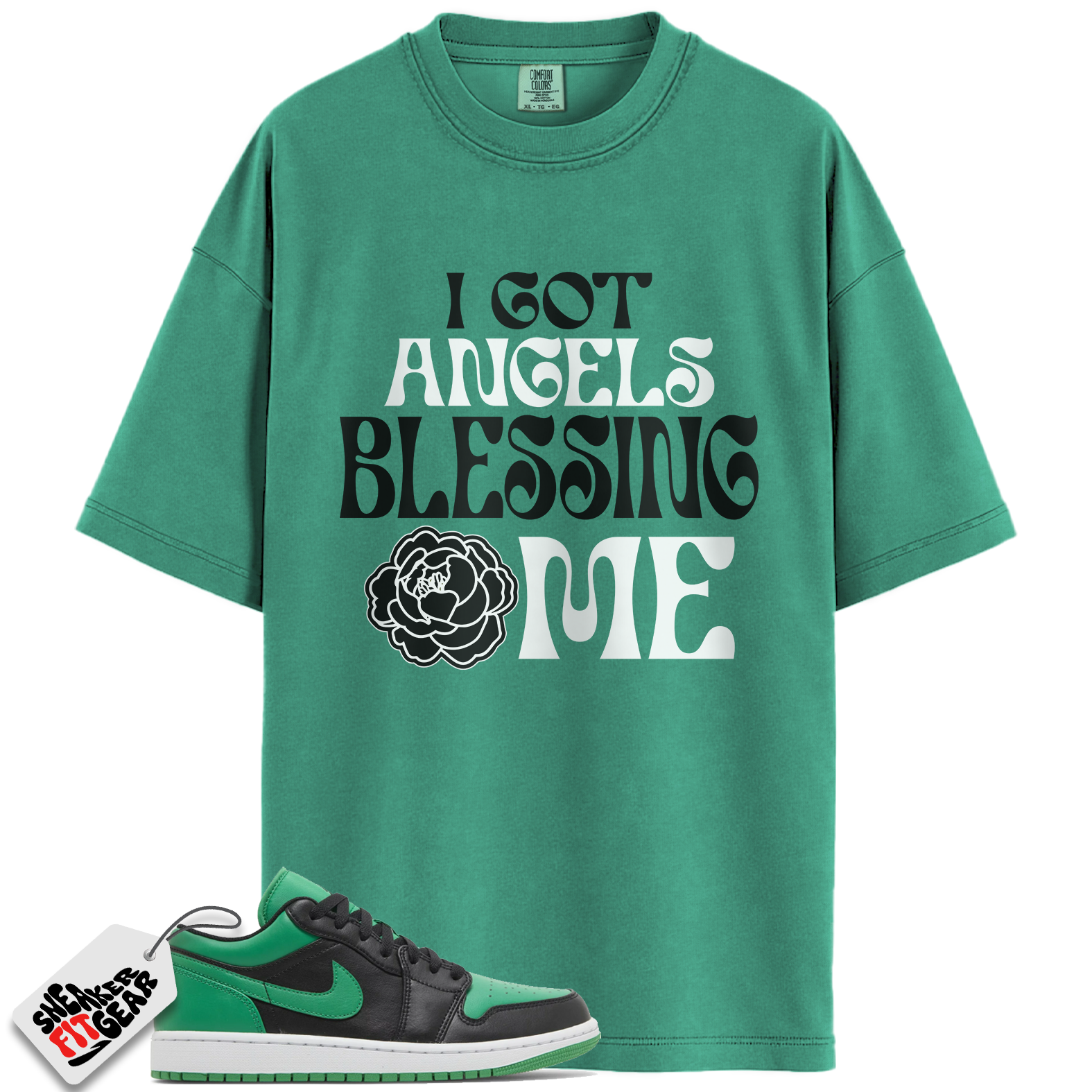 Jordan 1 Low Lucky Green Match Shirts, Angels To Match Jordan 1 Low Lucky Green