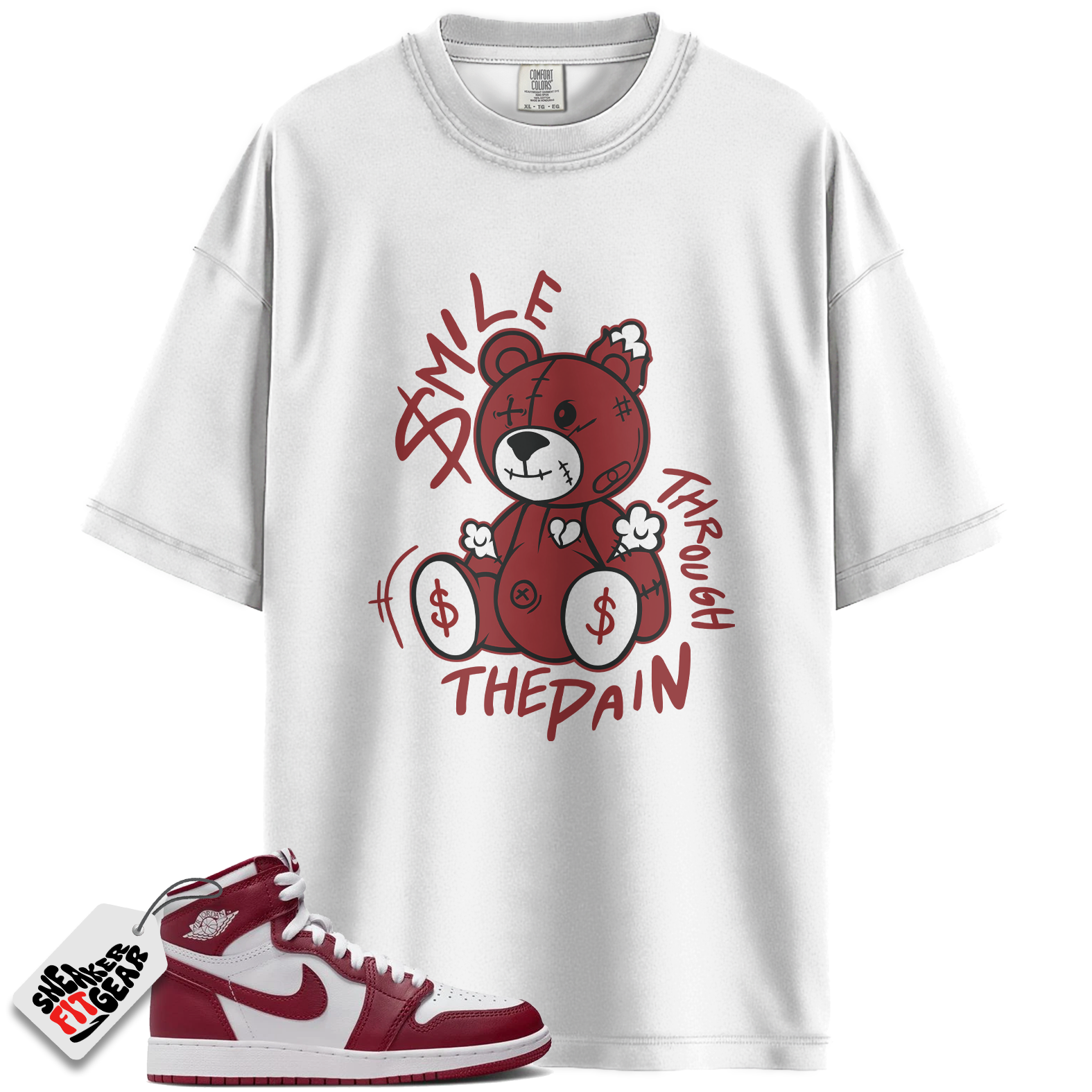Jordan 1 Retro High OG Artisanal Team Red Match Shirts, Smile Through The Pain To Match Jordan 1 Retro High OG Artisanal Team Red