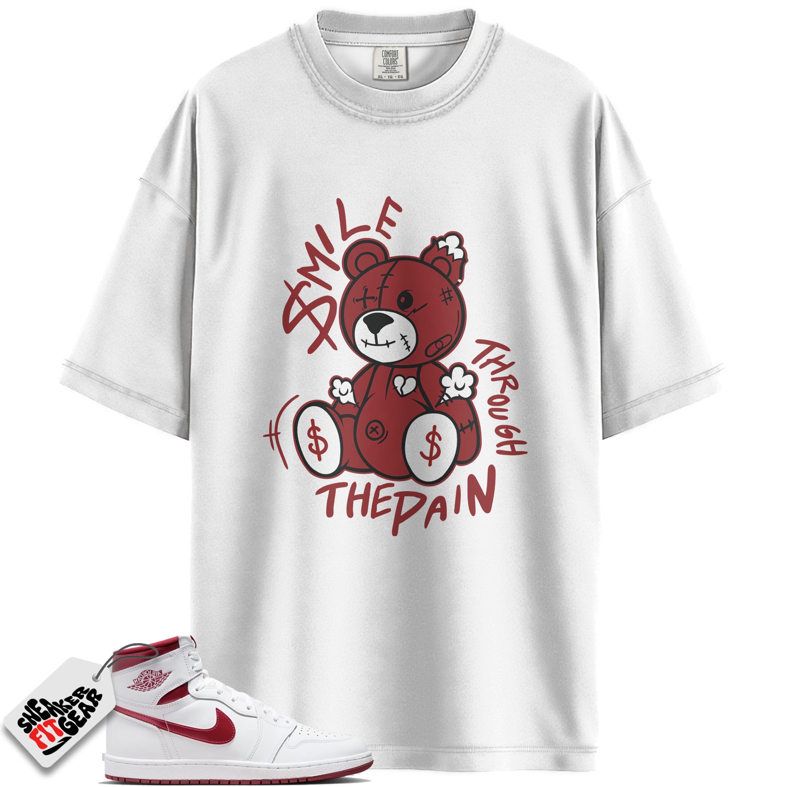 Jordan 1 Retro High '85 OG Metallic Burgundy Match Shirts, Smile Through The Pain To Match Jordan 1 Retro High '85 OG Metallic Burgundy
