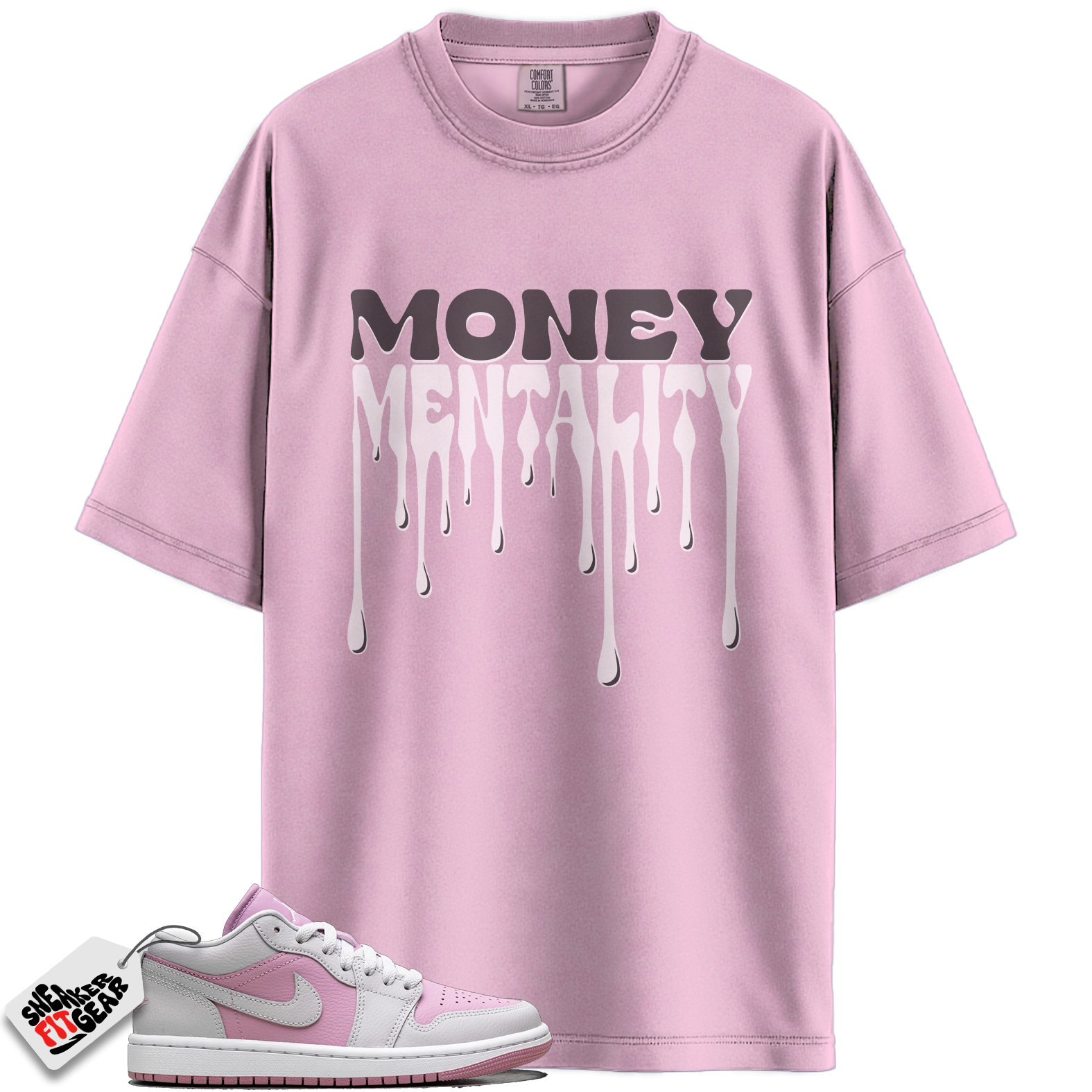 Women's Jordan 1 Low Orchid Neutral Grey Match Shirts, Money Mentality To Match Women's Jordan 1 Low Orchid Neutral Grey