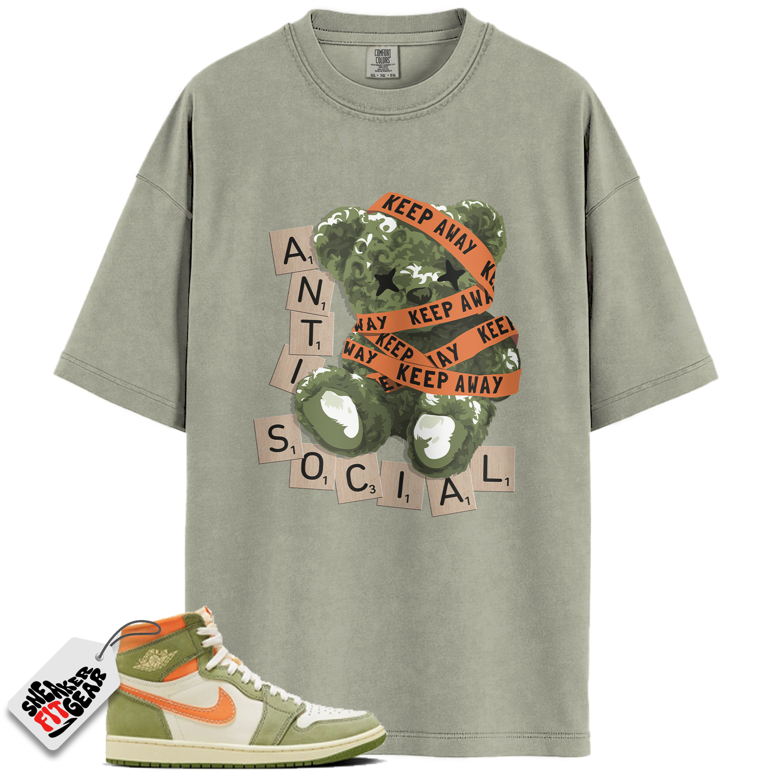 Jordan 1 High OG Craft Celadon Match Shirts, Anti Social To Match Jordan 1 High OG Craft Celadon