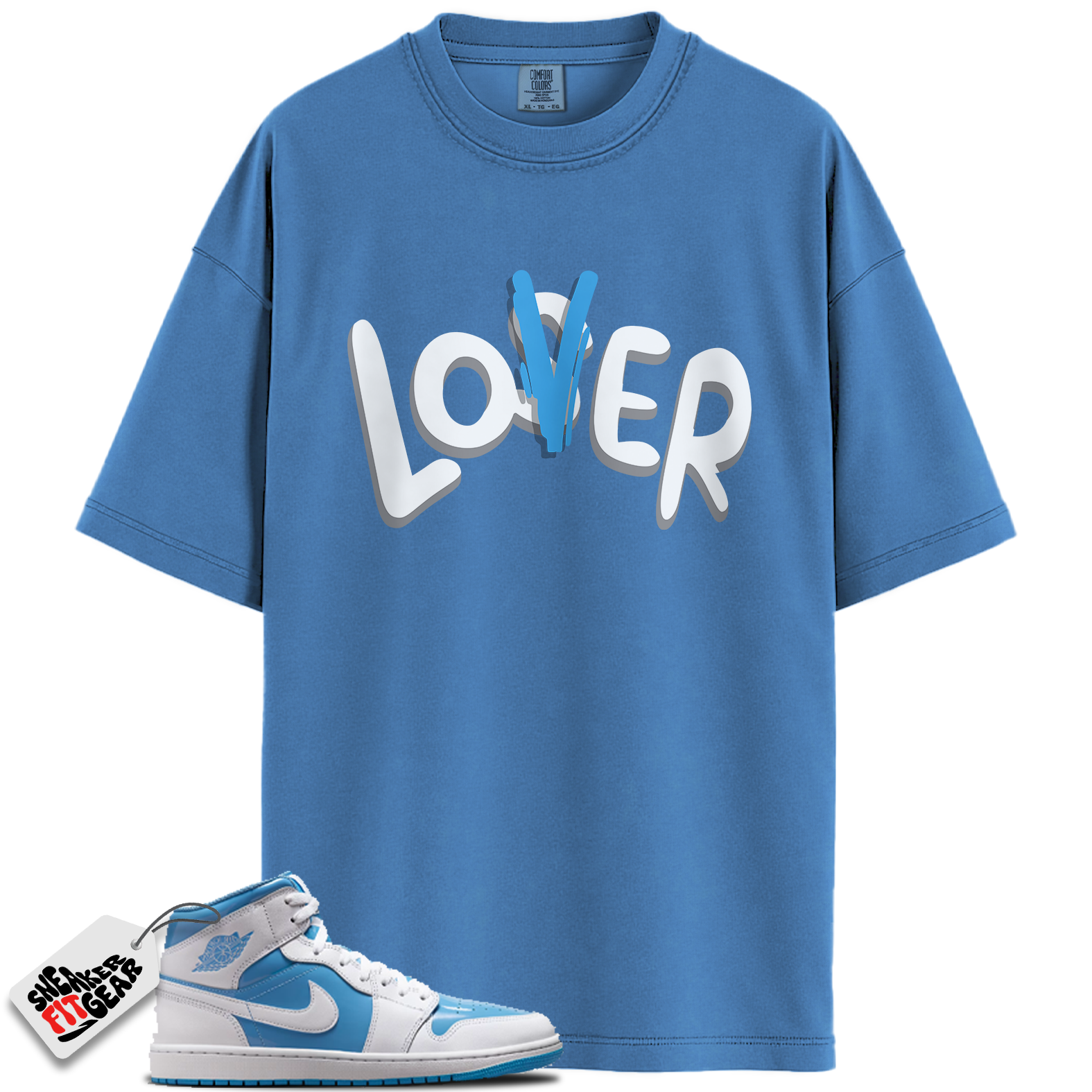 Jordan 1 Mid Legend Blue Match Shirts, Lover Loser Shirt To Match Jordan 1 Mid Legend Blue
