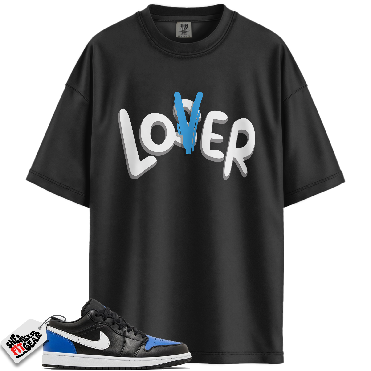 Jordan 1 Low Black Royal Toe Match Shirts, Lover Loser Shirt To Match Jordan 1 Low Black Royal Toe Main image