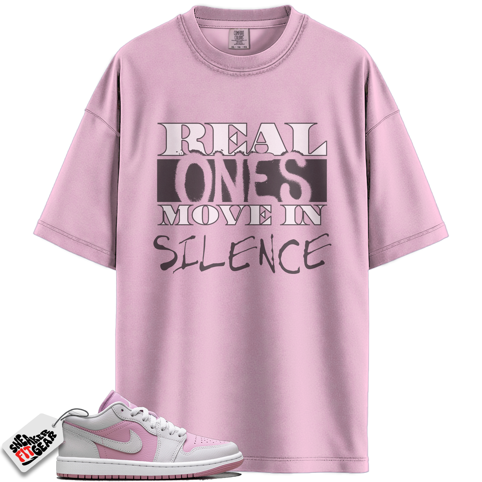 Women's Jordan 1 Low Orchid Neutral Grey Match Shirts, Real Ones Move in Silence T-Shirt To Match Women's Jordan 1 Low Orchid Neutral Grey