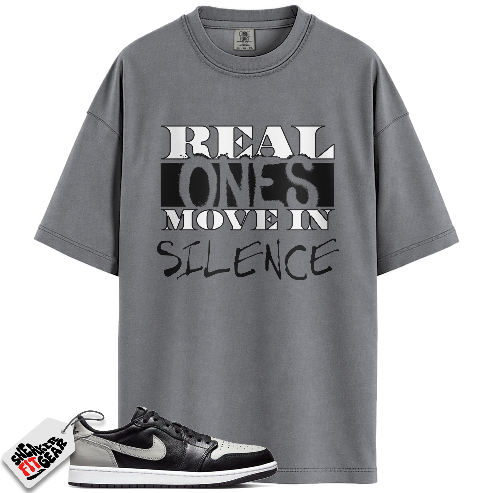 Jordan 1 Retro Low OG Shadow (2024) Match Shirts, Real Ones Move in Silence T-Shirt To Match  Jordan 1 Retro Low OG Shadow (2024)