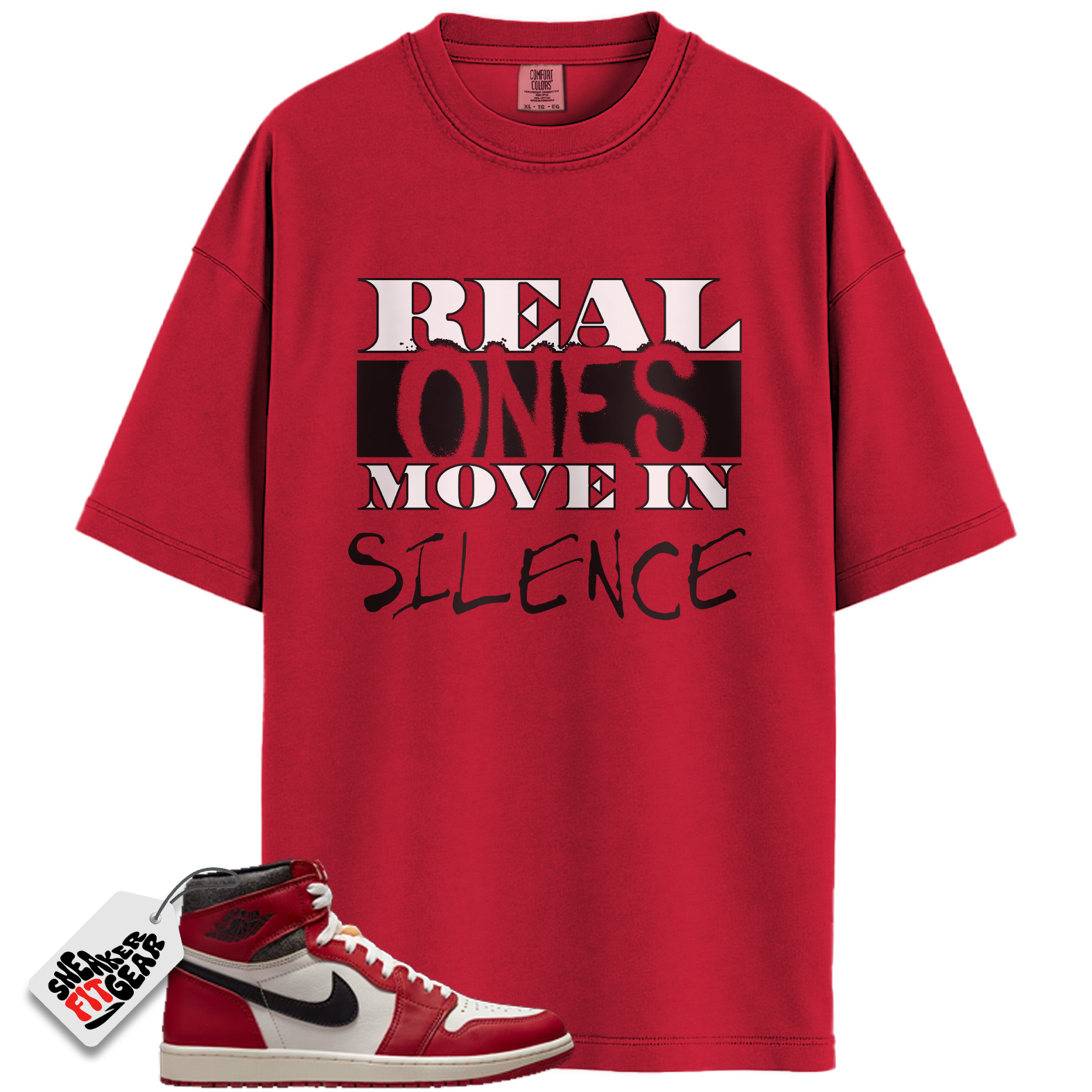 Chicago Jordan 1s Lost and Found Match Shirts, Real Ones Move in Silence T-Shirt To Match Chicago Jordan 1s Lost and Found