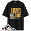 Jordan 1 Mid Patent Black White Gold Match Shirts, Jays All Day Tee To Match Jordan 1 Mid Patent Black White Gold